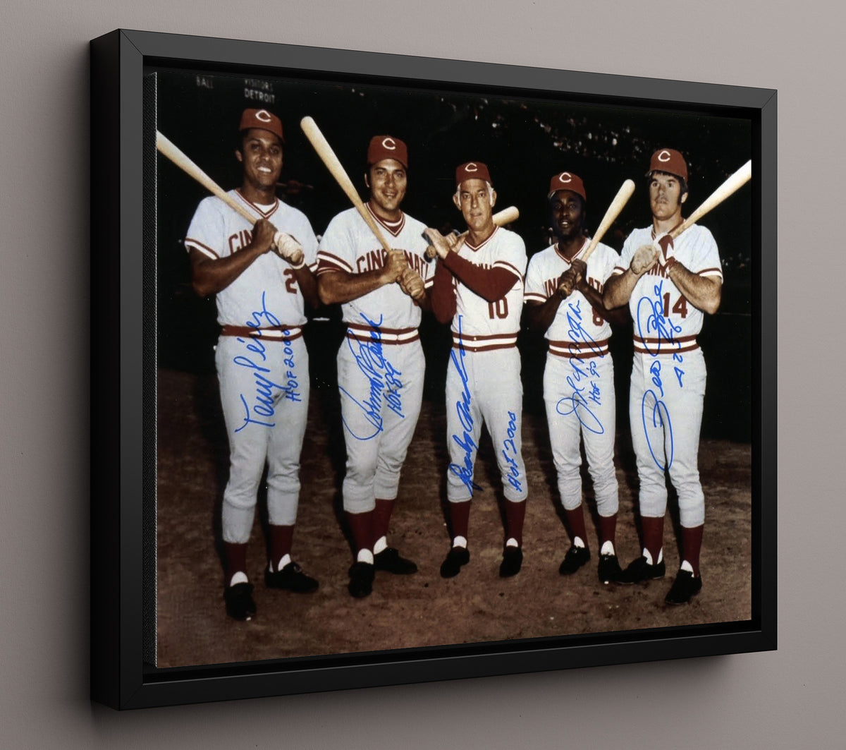 Cincinnati Baseball - Hall of Fame Legends 8x10 Framed Canvas baseball wall art