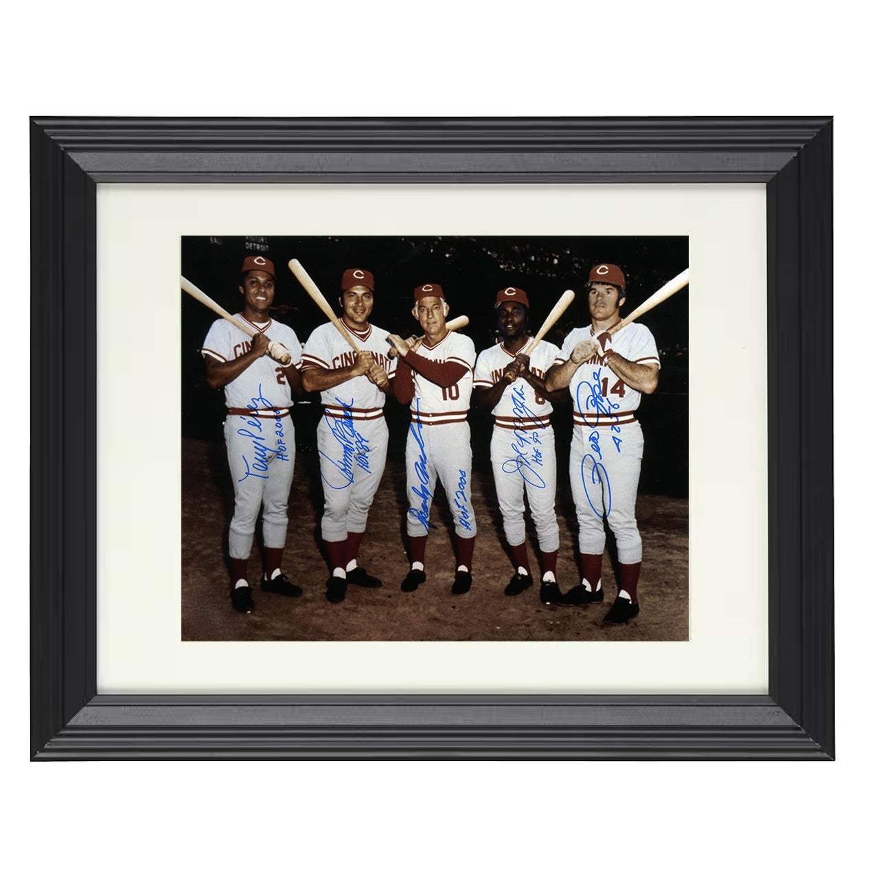 Cincinnati Baseball - Hall of Fame Legends 8x10 black beveled framed baseball wall art