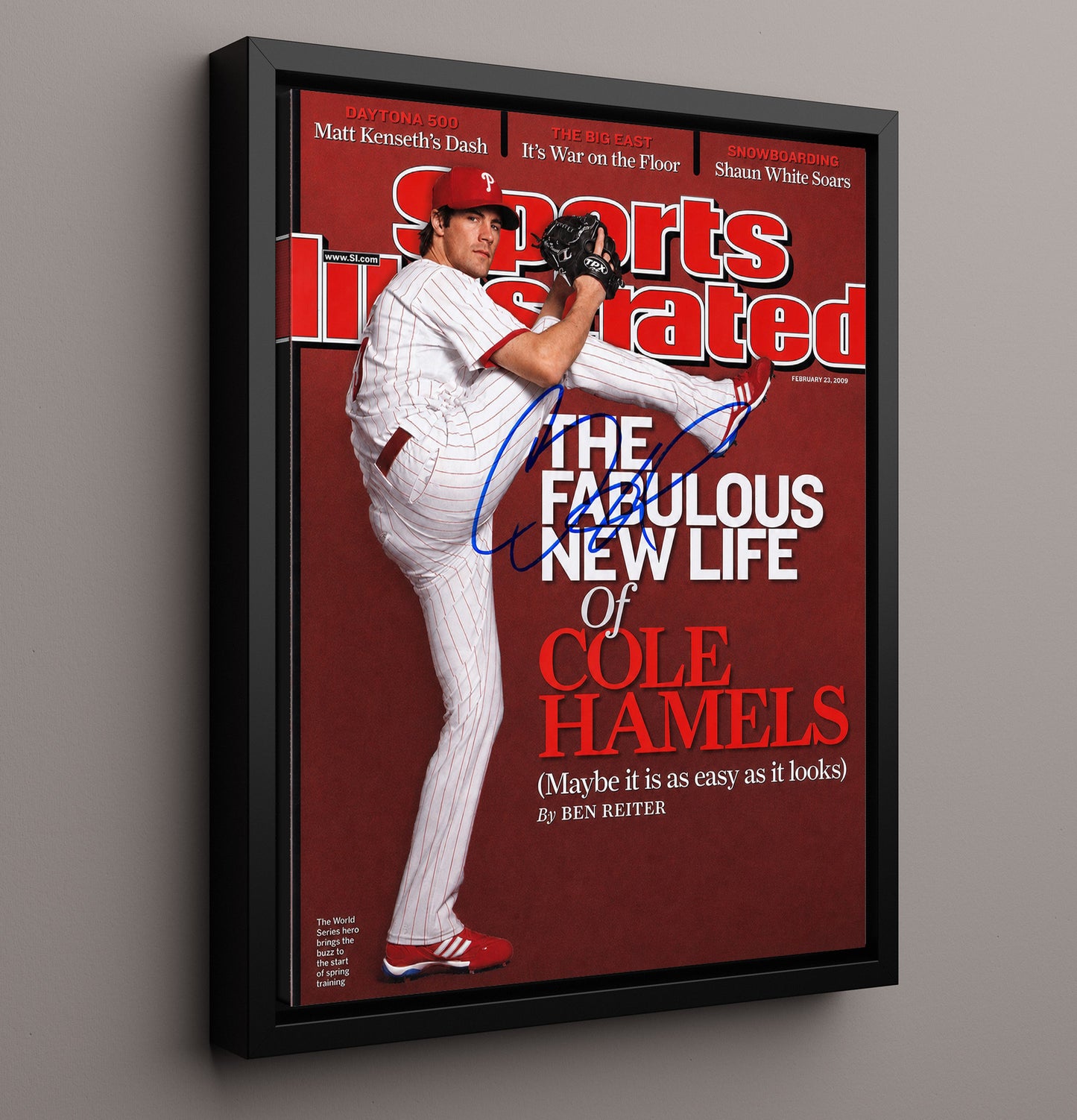 Cole Hamels - Philadelphia baseball Series ace SI cover 8x10 Framed Canvas baseball wall art