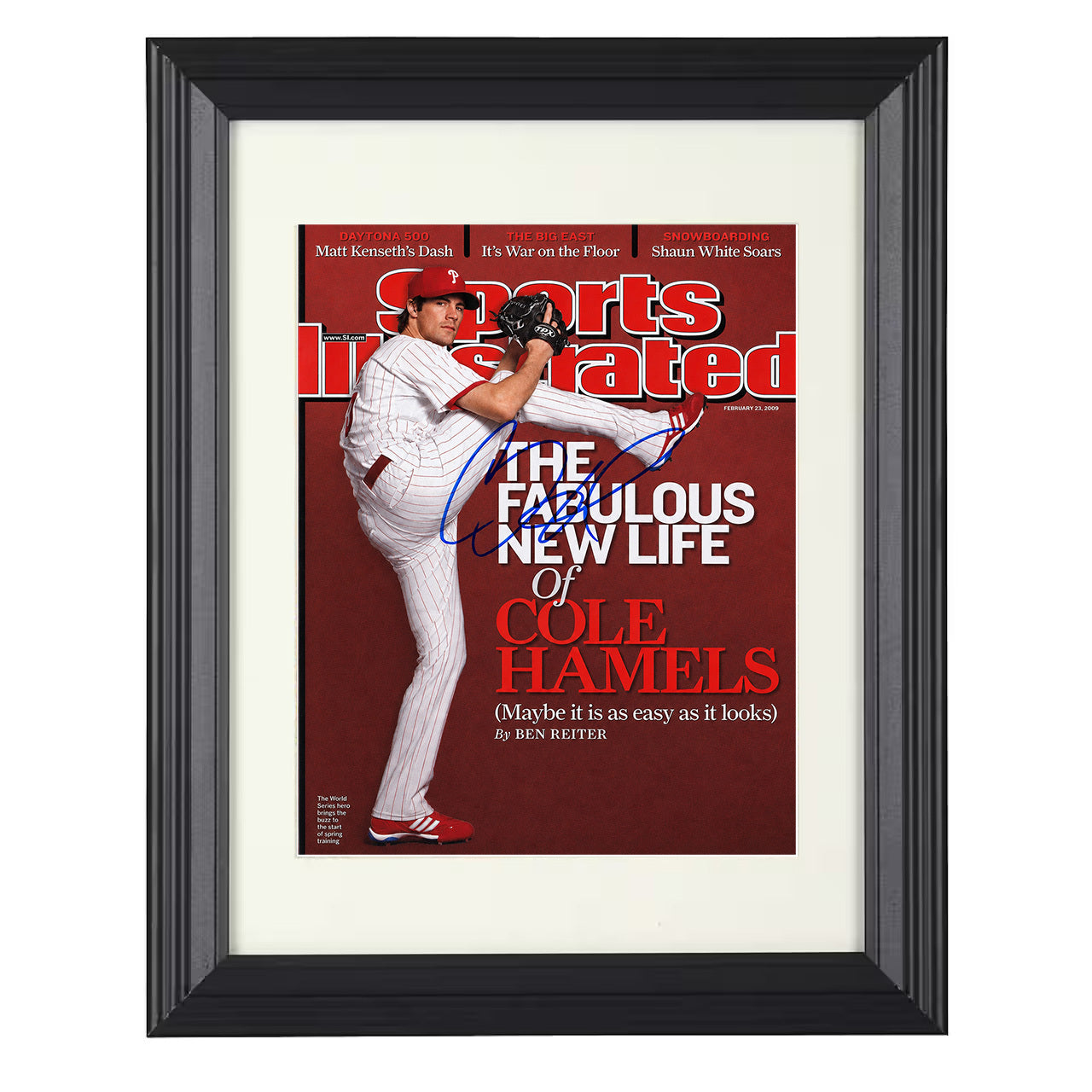 Cole Hamels - Philadelphia baseball Series ace SI cover 8x10 black beveled framed baseball wall art