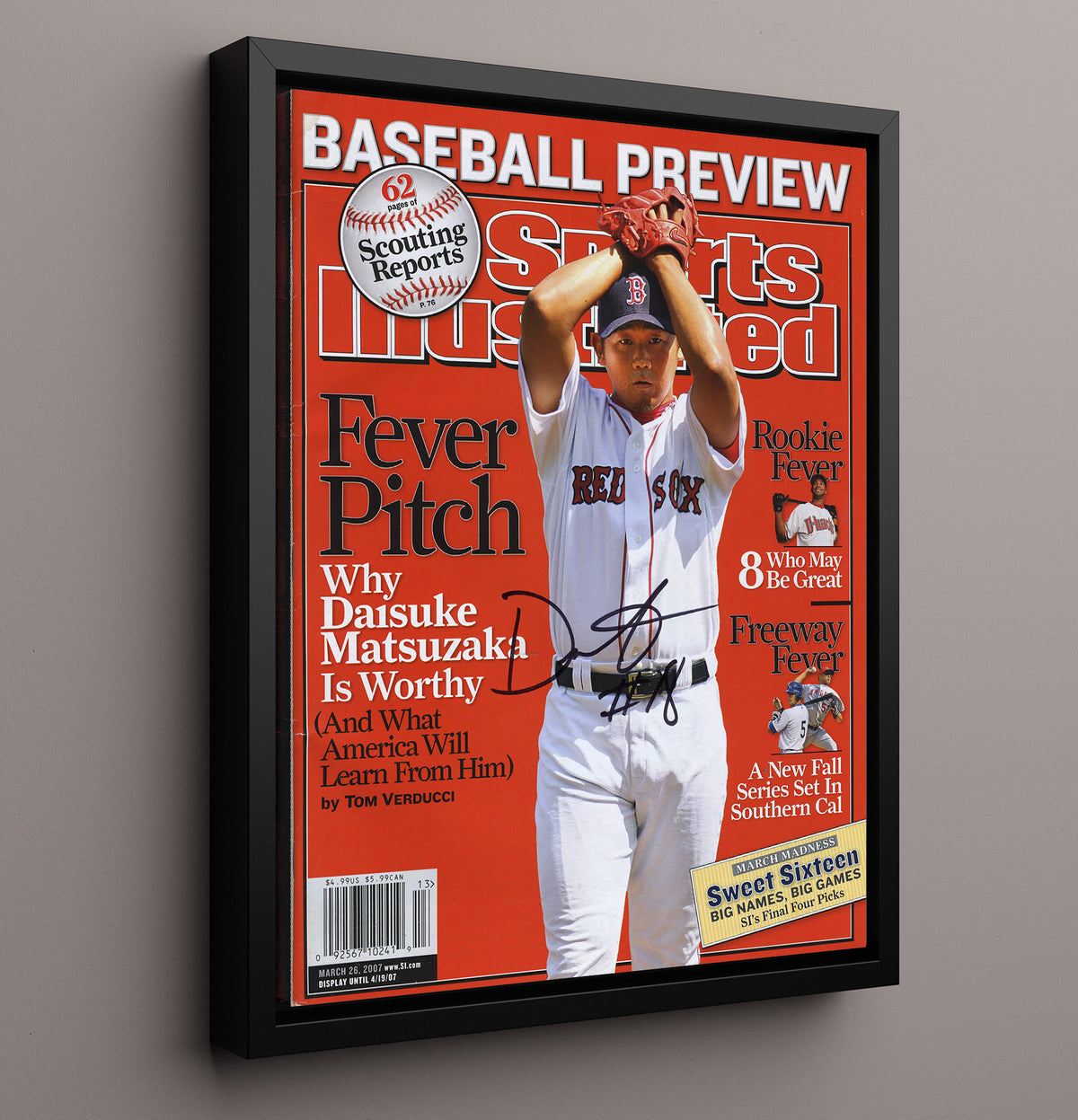 Daisuke Matsuzaka - Boston baseball international ace SI cover 8x10 Framed Canvas baseball wall art