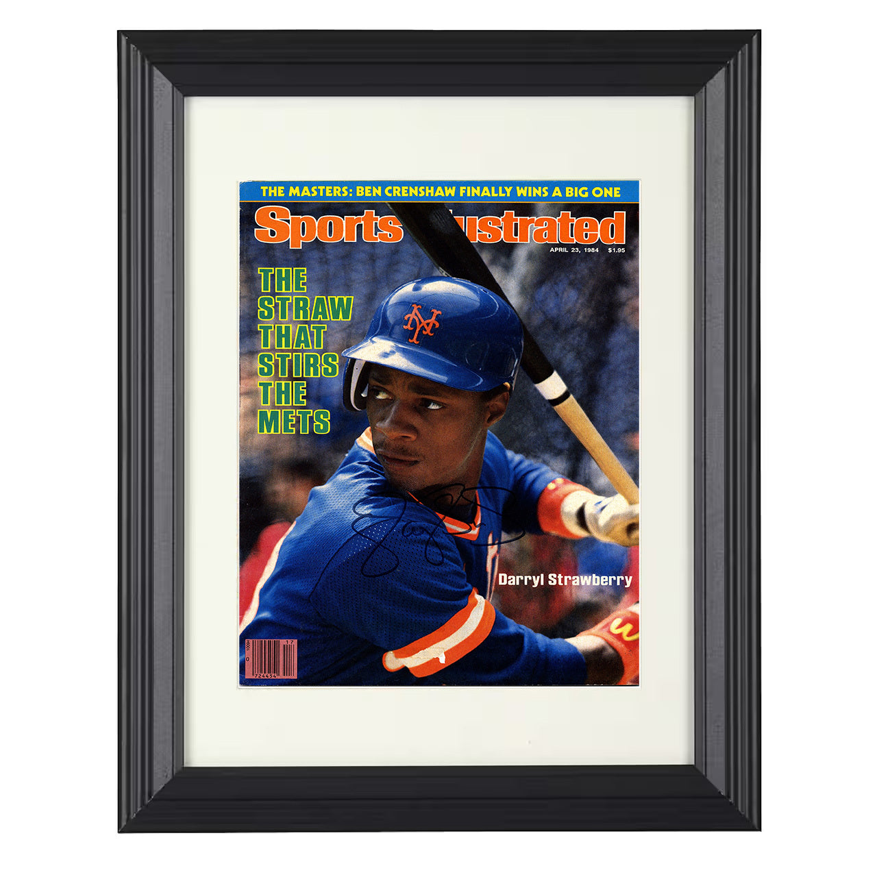 Darryl Strawberry - Batting Stance 1984 SI Cover Spotlight 8x10 black beveled framed baseball wall art