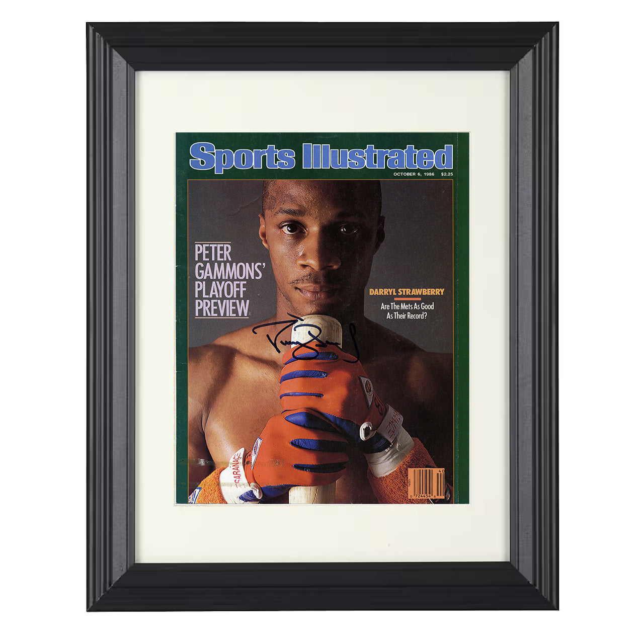 Darryl Strawberry - New York Baseball 1986 SI Cover 8x10 black beveled framed baseball wall art