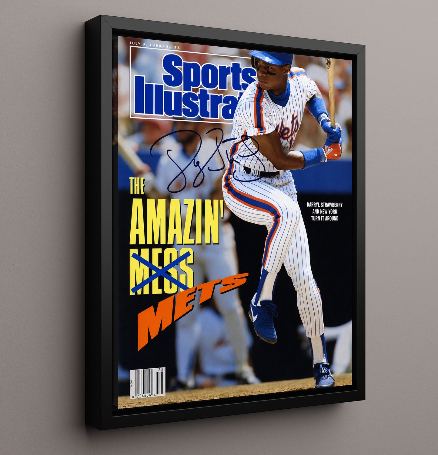 Darryl Strawberry - New York Baseball 1990 SI Cover 8x10 Framed Canvas baseball wall art