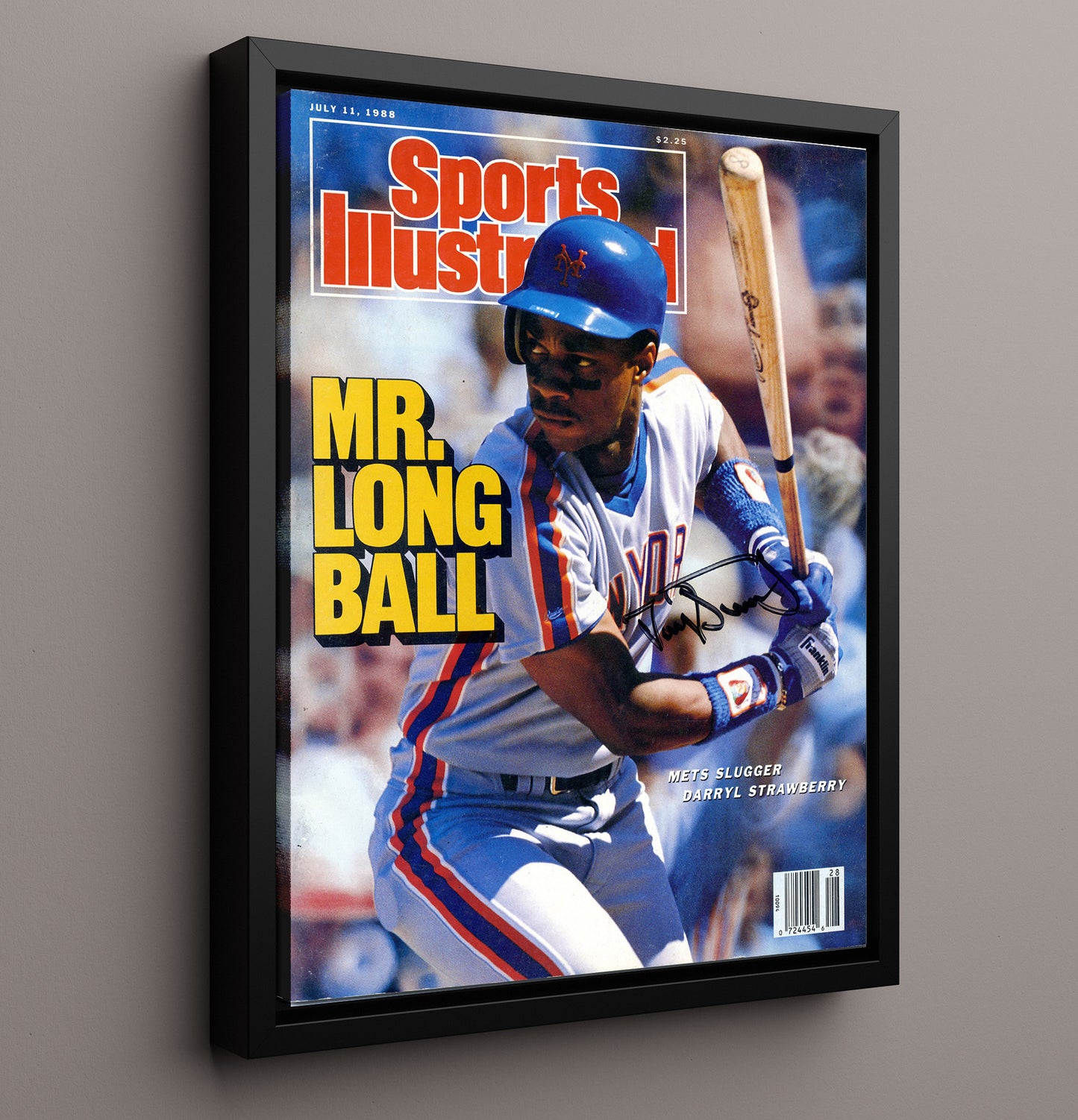 Darryl Strawberry - New York Baseball Slugger 1988 SI Cover 8x10 Framed Canvas baseball wall art