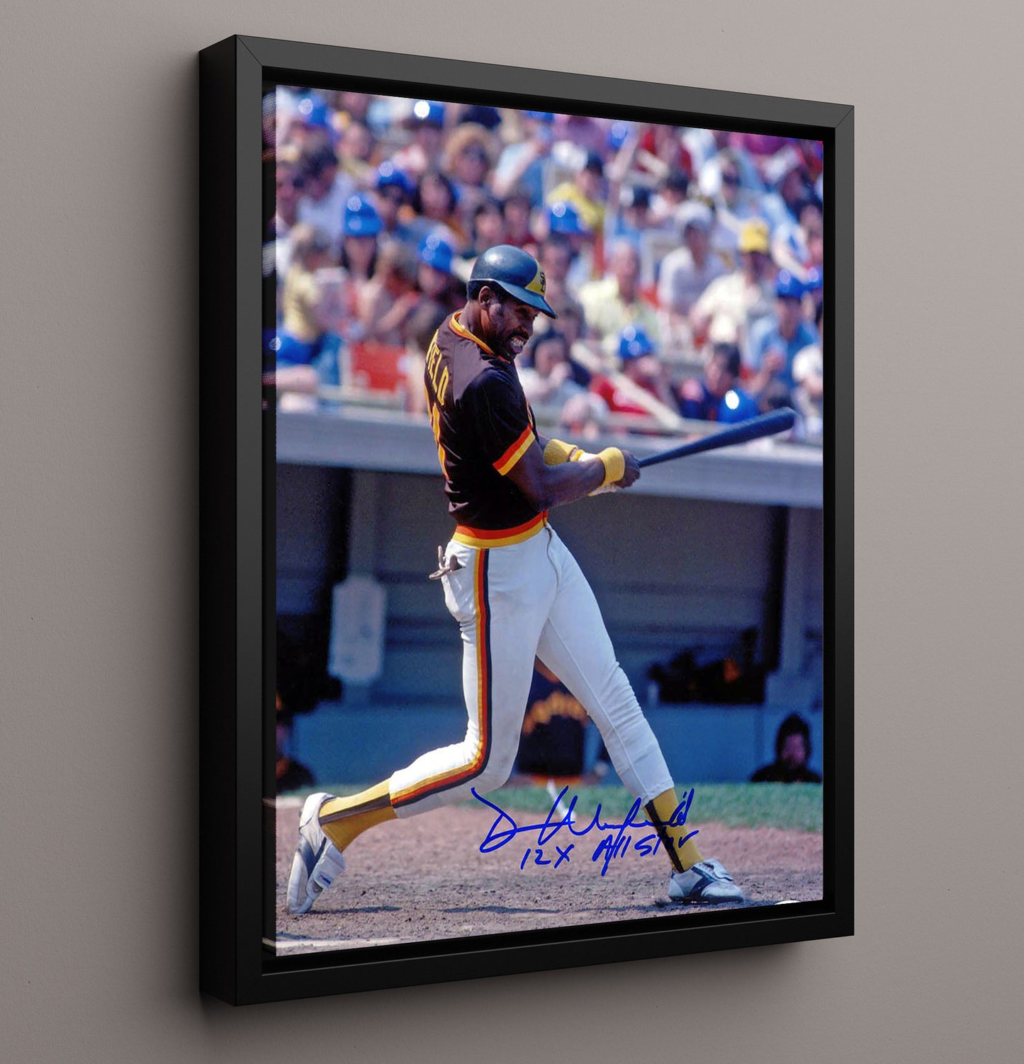 Dave Winfield - Padres Power Swing Signed 8x10 Framed Canvas baseball wall art