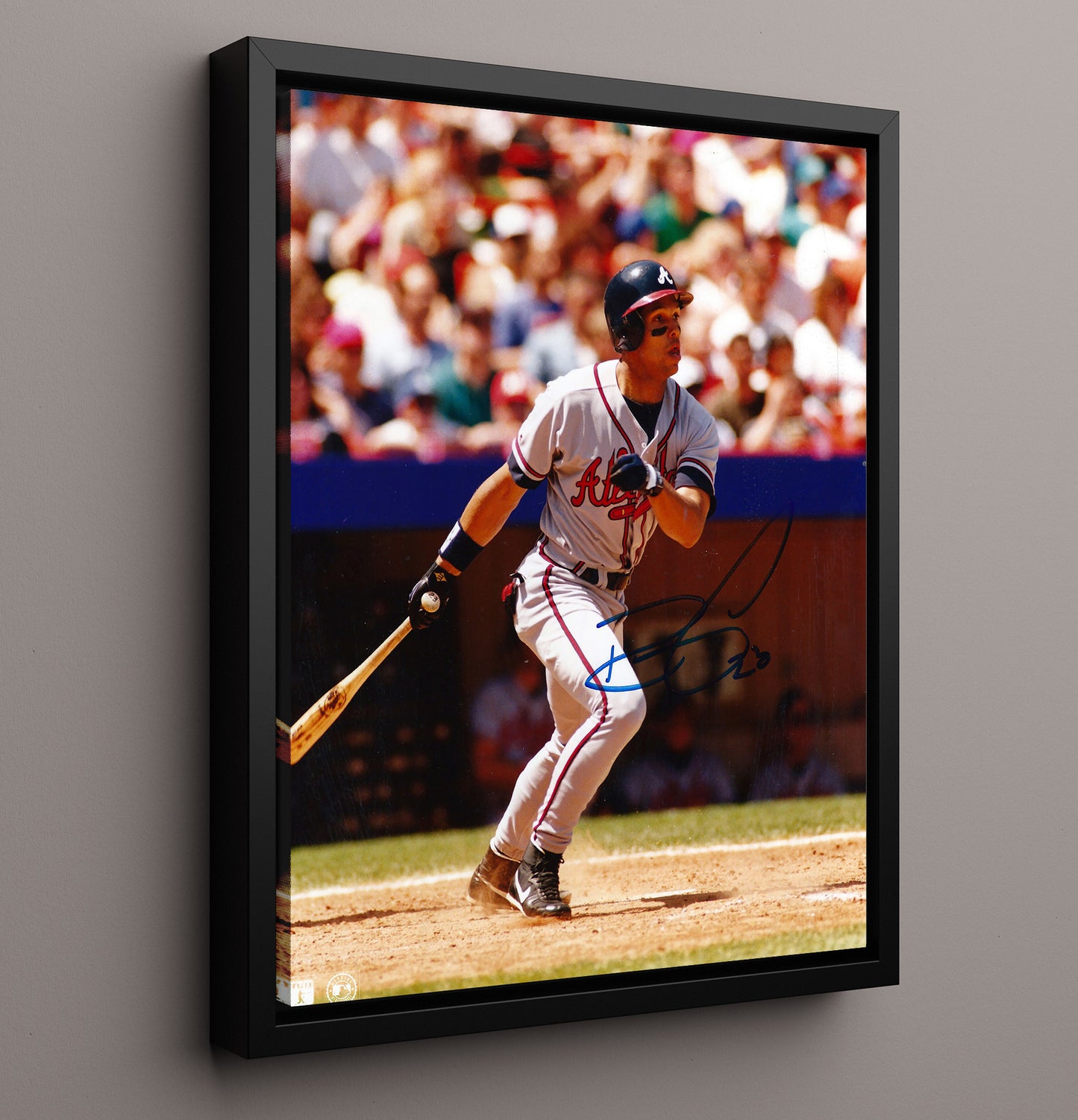 David Justice - Braves Follow Through Signed 8x10 Framed Canvas baseball wall art