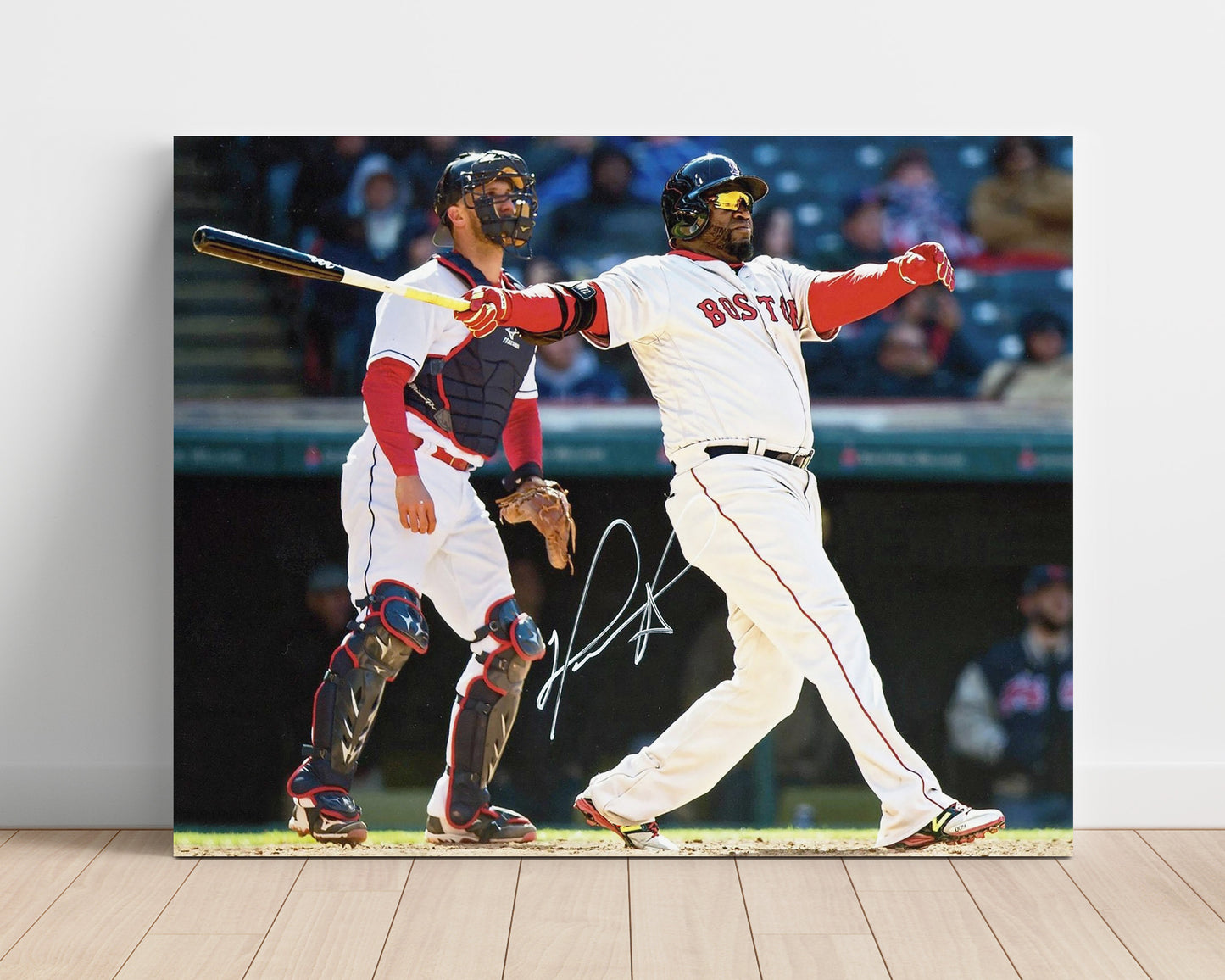 David Ortiz - Home Run Follow Through Baseball Wall Art 16x20 Unframed Print wall art print – Baseball Wall Art decor