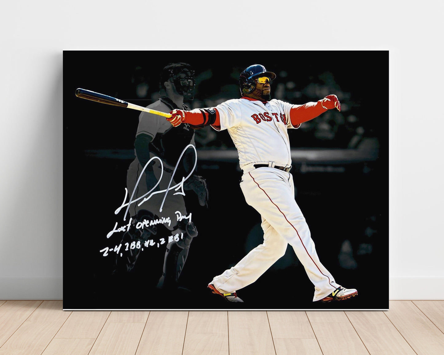 David Ortiz - Last Opening Day Swing Baseball Wall Art 16x20 Unframed Print wall art print – Baseball Wall Art decor