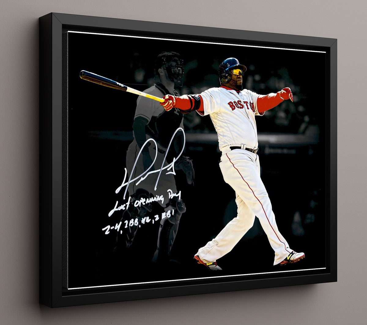 David Ortiz - Last Opening Day Swing 8x10 Framed Canvas baseball wall art