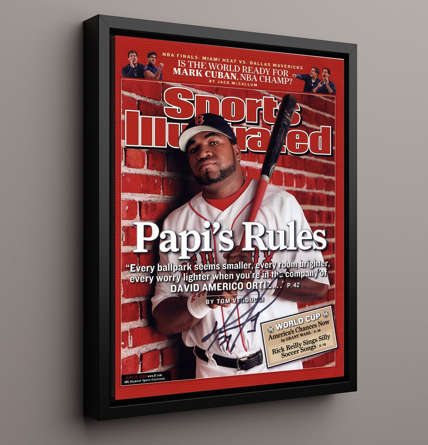 David Ortiz - Papis reign defining season SI Cover 2006 8x10 Framed Canvas baseball wall art