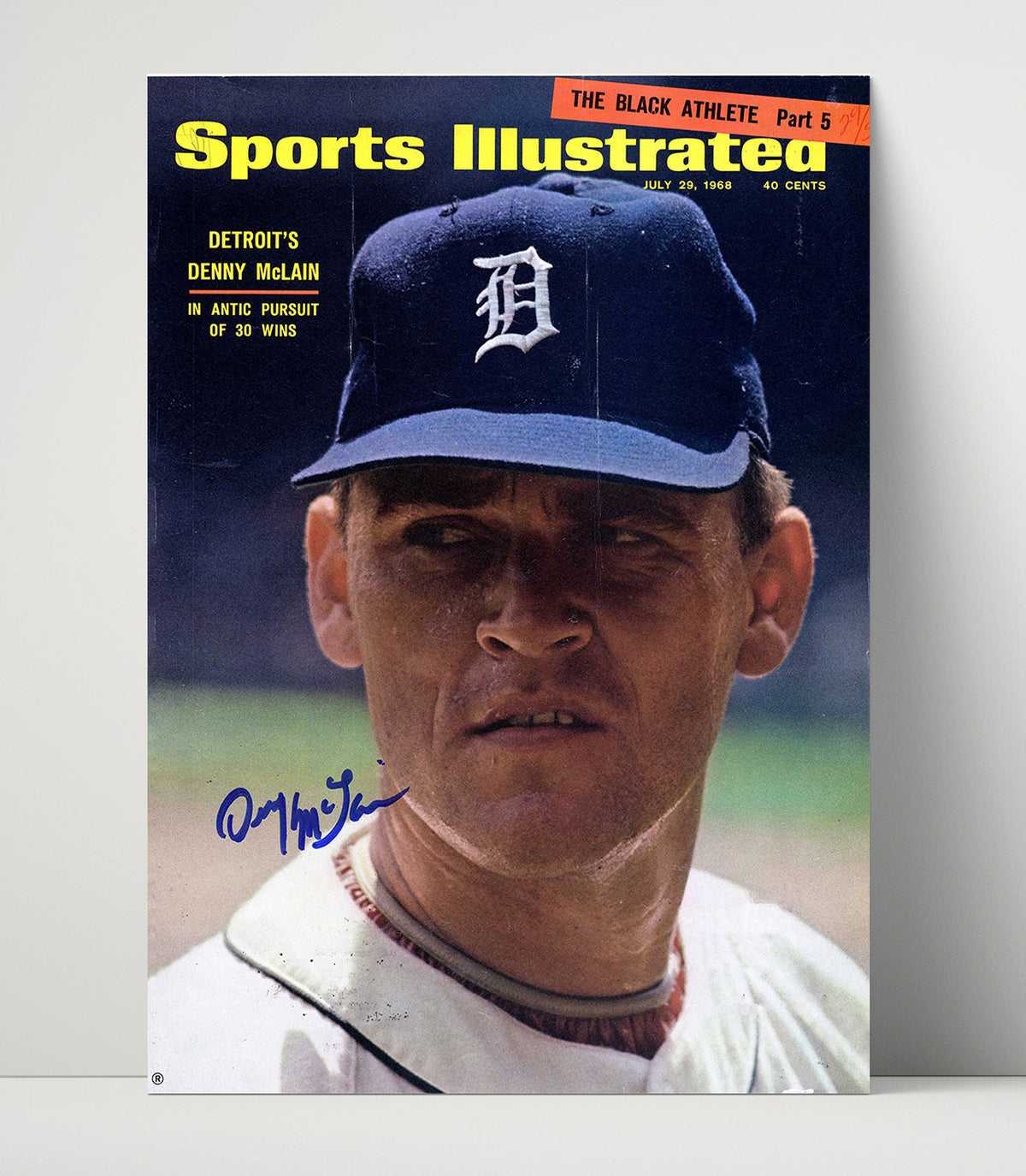 Denny McLain – Detroit Baseball 1968 SI unframed baseball poster print
