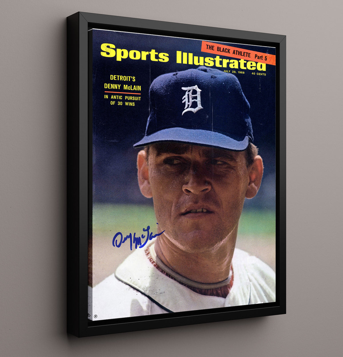 Denny McLain - Detroit Baseball 1968 SI Cover 8x10 Framed Canvas baseball wall art