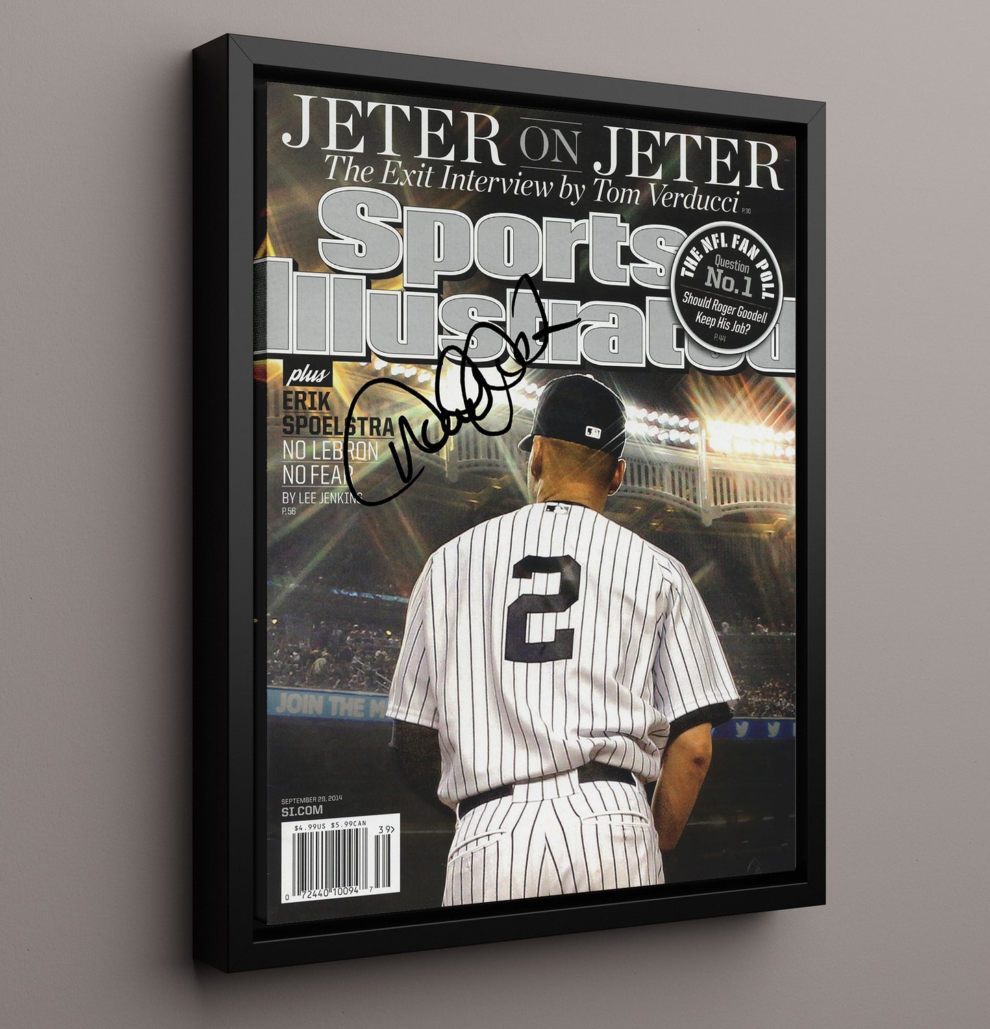 Derek Jeter - Exit Interview SI Cover 2014 8x10 Framed Canvas baseball wall art