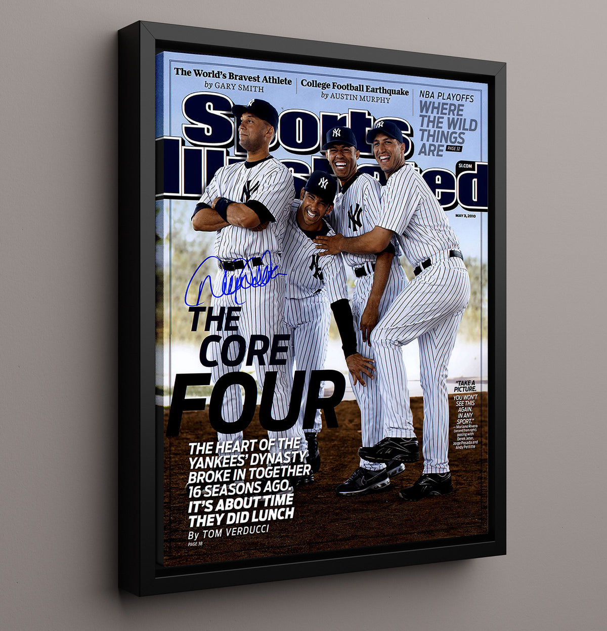 Derek Jeter - New York Baseball Core Four SI Cover 2010 8x10 Framed Canvas baseball wall art