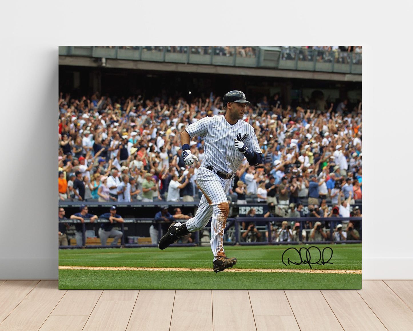 Derek Jeter - Running the Bases Celebration Baseball Wall Art 16x20 Unframed Print wall art print – Baseball Wall Art decor