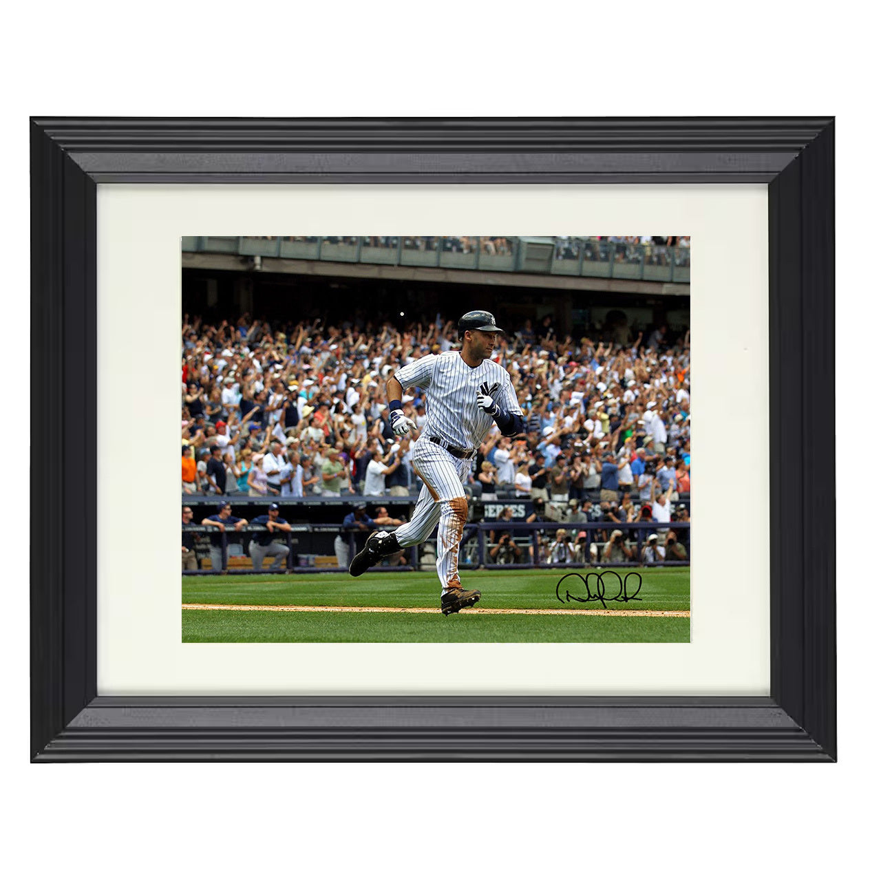 Derek Jeter - Running the Bases Celebration 8x10 black beveled framed baseball wall art