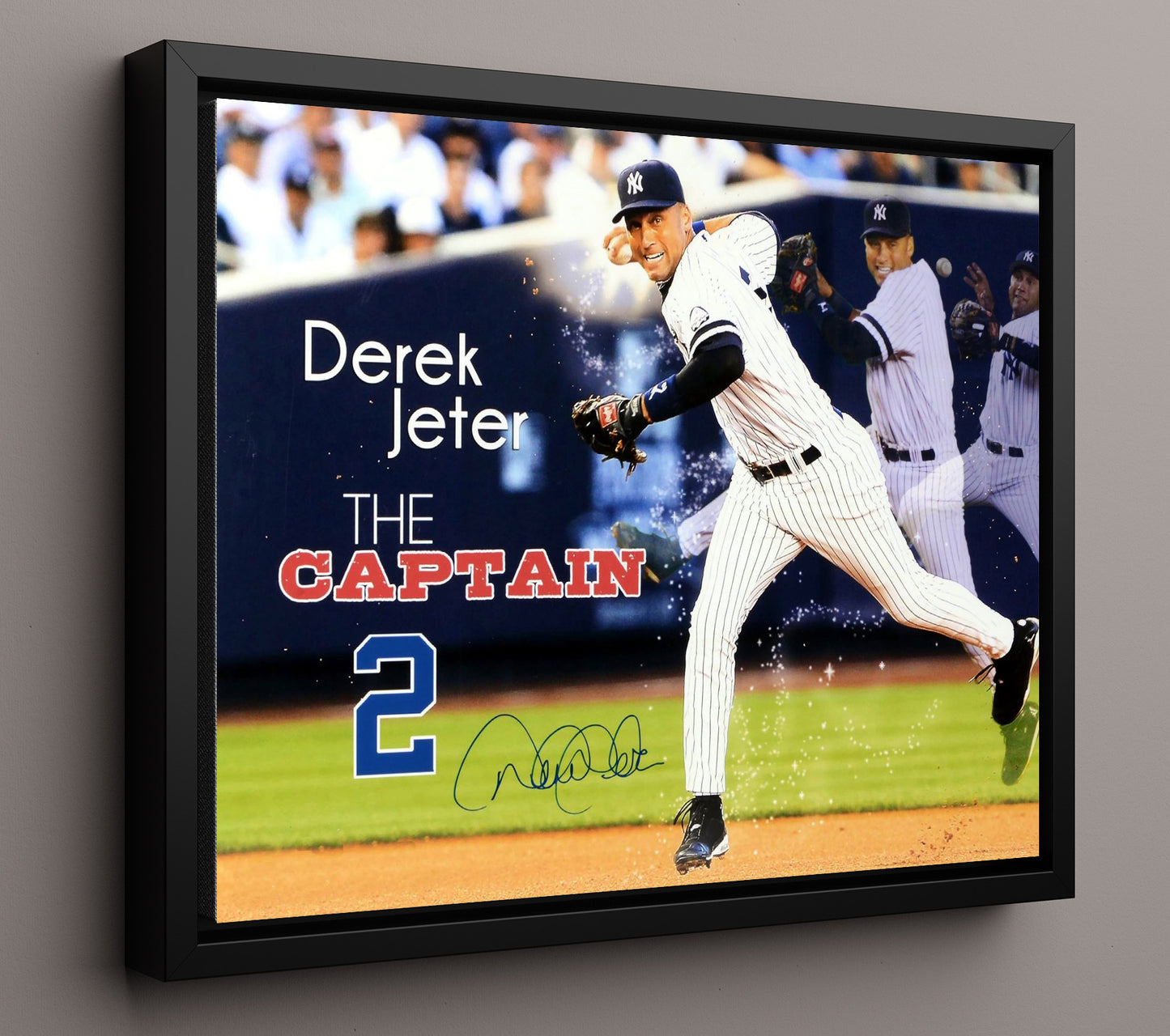 Derek Jeter - Throwing From Shortstop 8x10 Framed Canvas baseball wall art