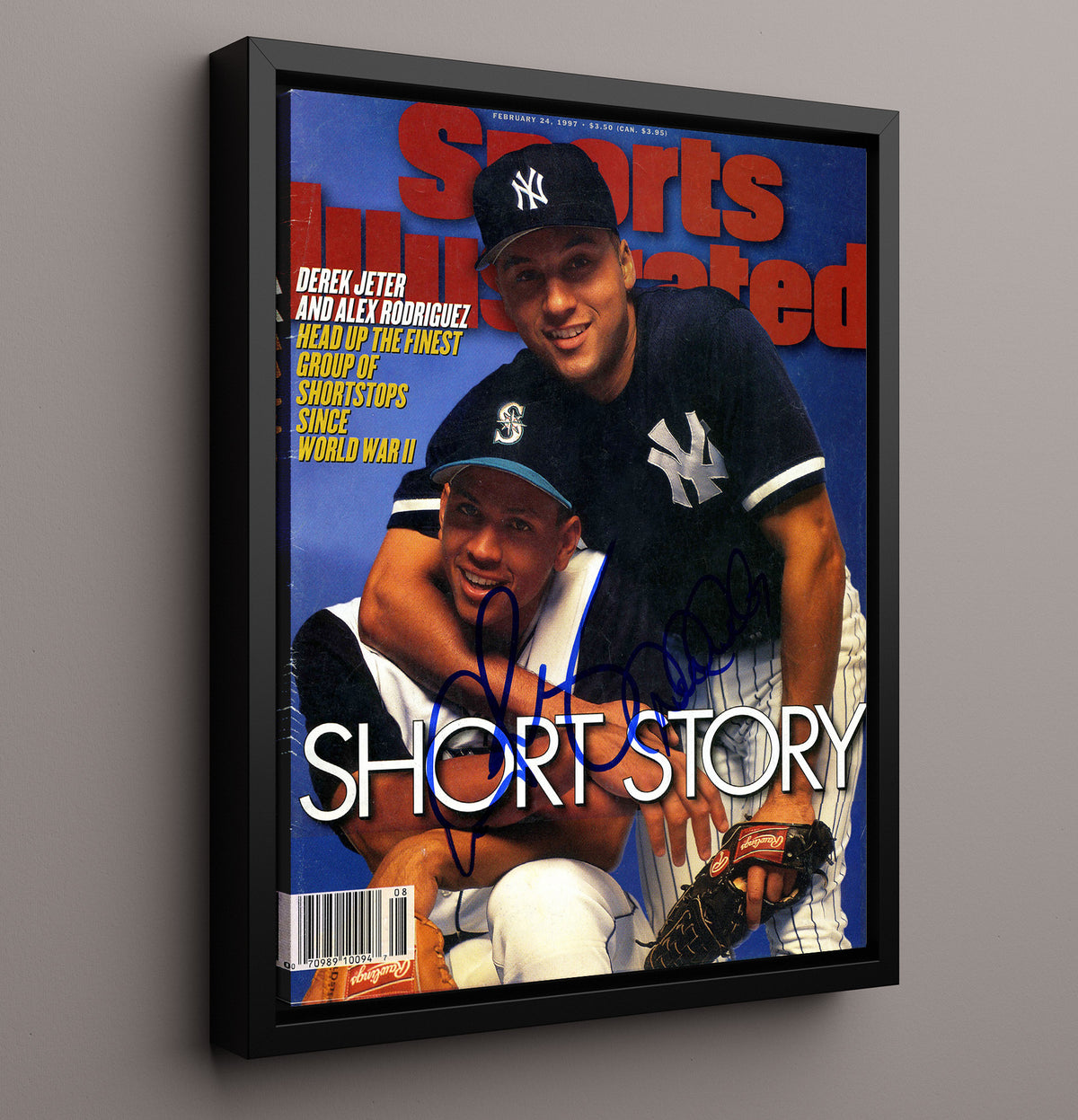 Derek Jeter and Alex Rodriguez - New York Baseball Shortstop Duo SI Cover 1997 8x10 Framed Canvas baseball wall art