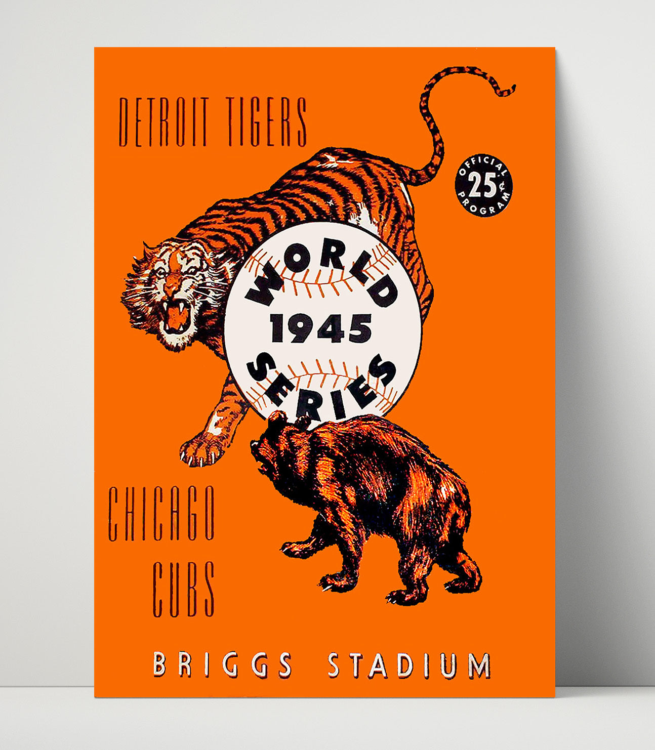Detroit Tigers - Series Program 1945 - Illustrated Poster Baseball Wall Art 16x20 Unframed Print wall art print – Baseball Wall Art decor