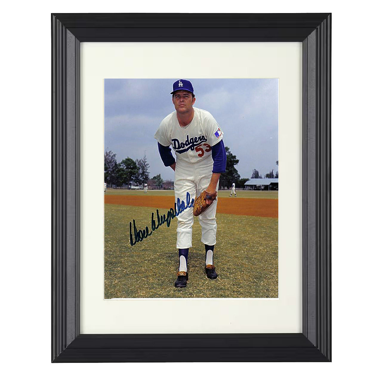 Don Drysdale - Los Angeles Baseball Hall of Fame Pitcher 8x10 black beveled framed baseball wall art
