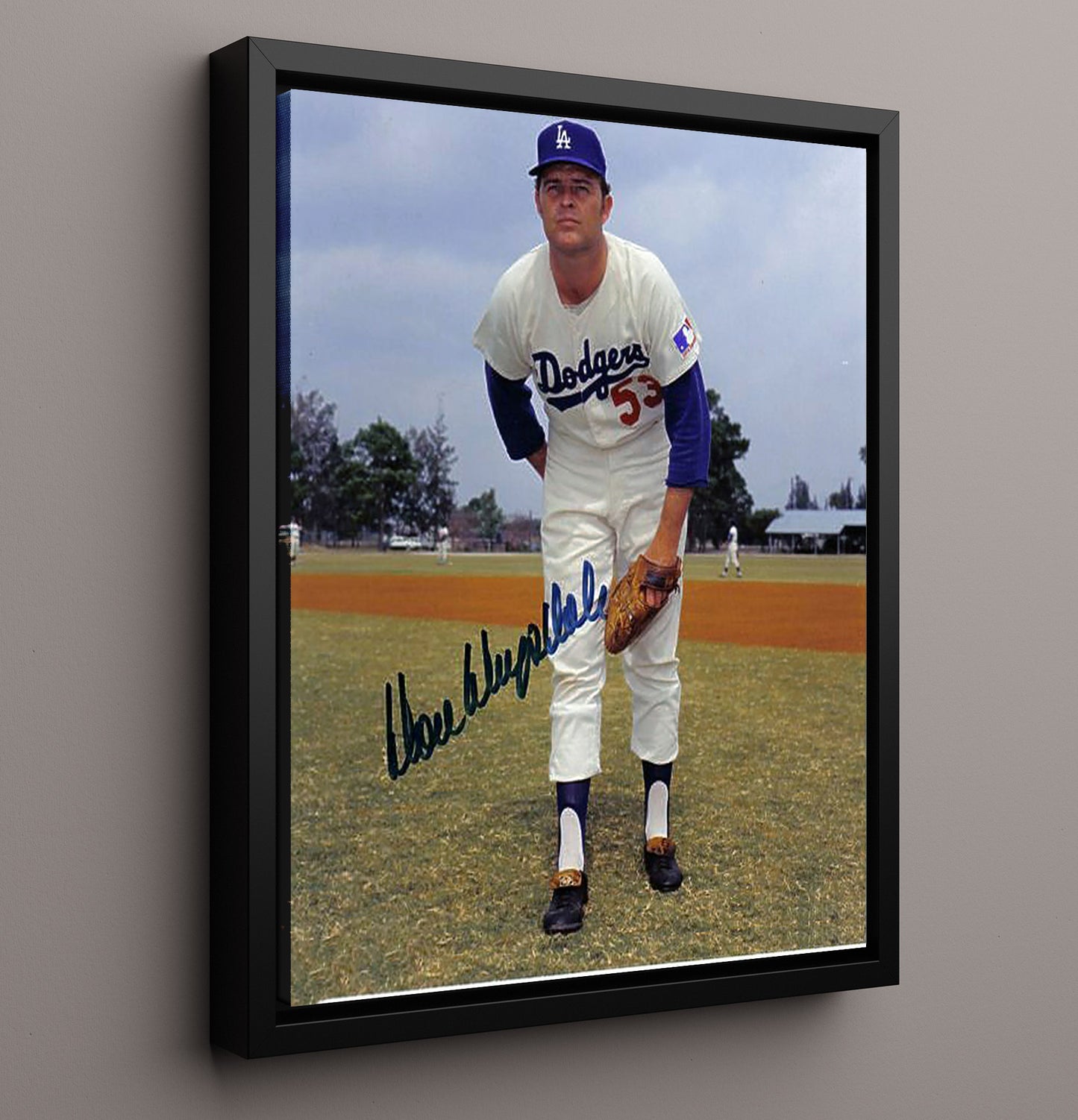 Don Drysdale - Los Angeles Baseball Hall of Fame Pitcher 8x10 Framed Canvas baseball wall art