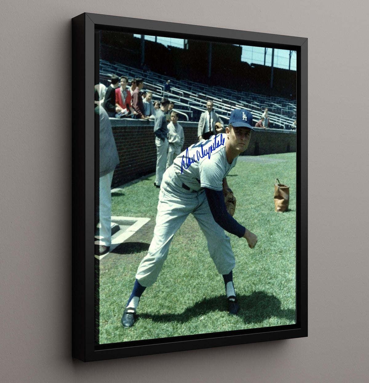 Don Drysdale - Los Angeles Baseball Power Pitcher 8x10 Framed Canvas baseball wall art