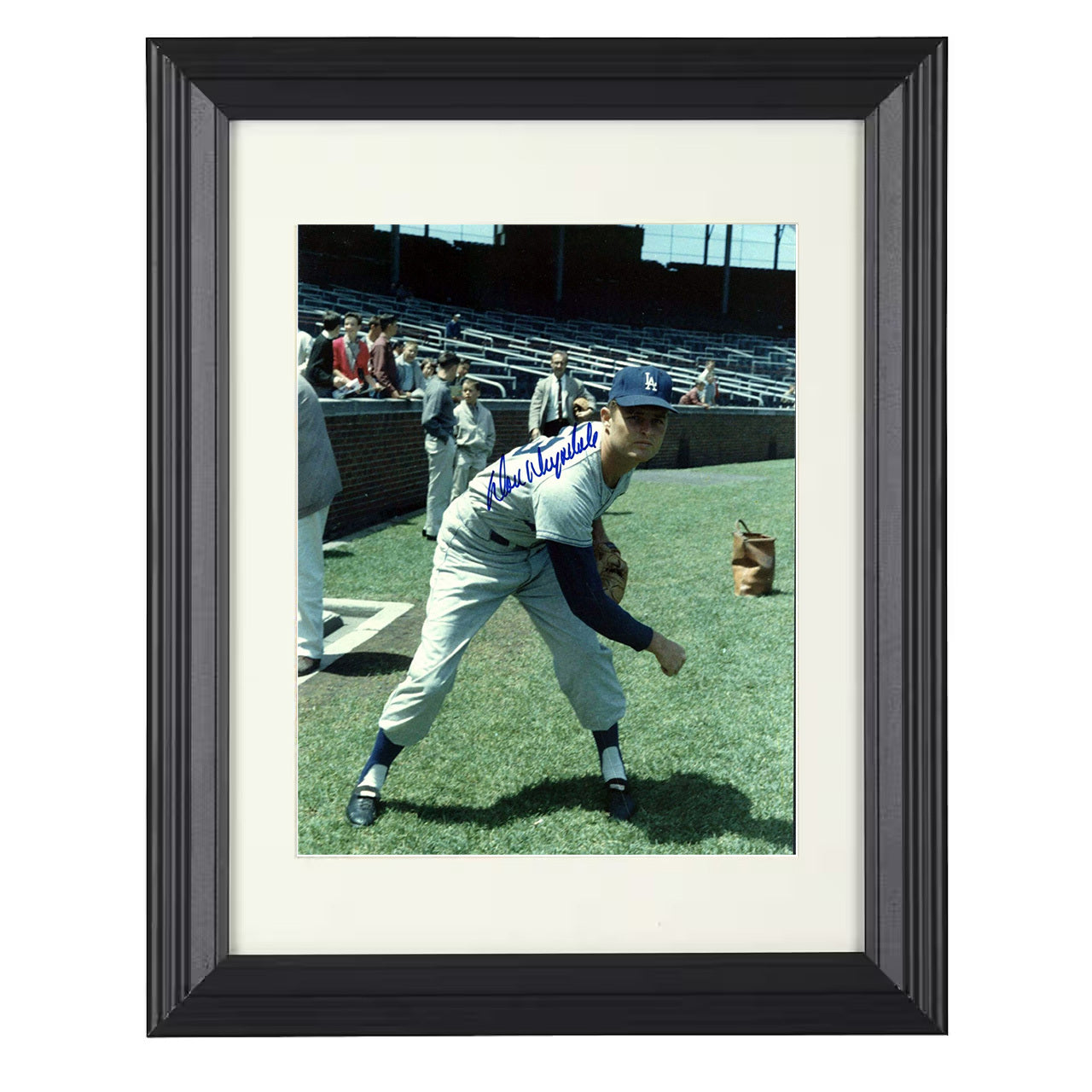 Don Drysdale - Los Angeles Baseball Power Pitcher 8x10 black beveled framed baseball wall art