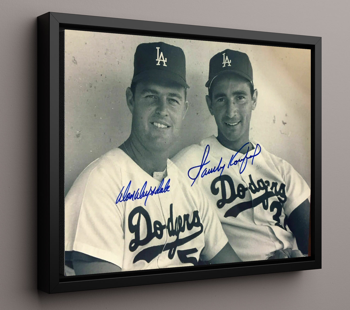 Don Drysdale and Sandy Koufax - Dodger Greats 8x10 Framed Canvas baseball wall art