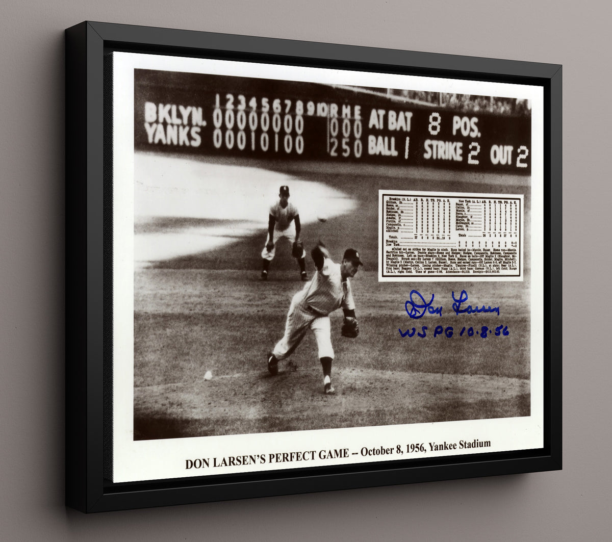 Don Larsen - Perfect Game Series 8x10 Framed Canvas baseball wall art