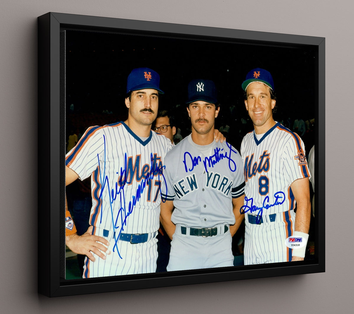 Don Mattingly and Gary Carter and Keith Hernandez - New Yorks Finest 8x10 Framed Canvas baseball wall art