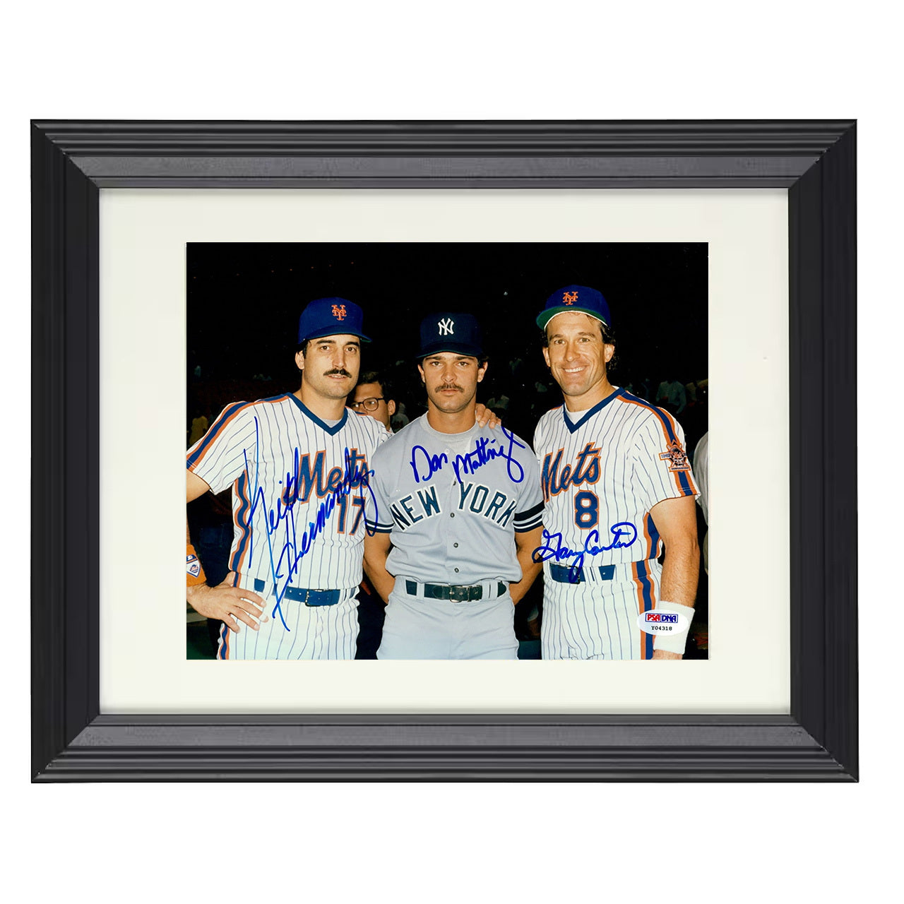 Don Mattingly and Gary Carter and Keith Hernandez - New Yorks Finest 8x10 black beveled framed baseball wall art