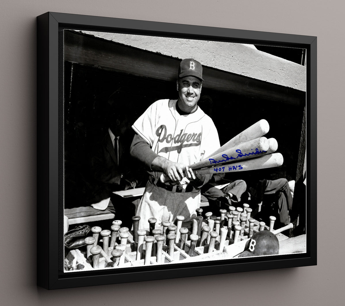 Duke Snider - Dodgers Bat Rack 8x10 Framed Canvas baseball wall art