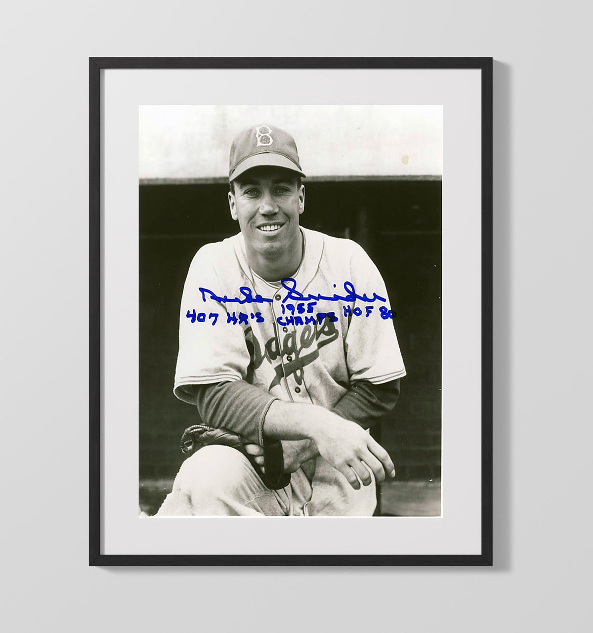 Duke Snider - HOF Stats 1955 Champs 16x20 Gallery Frame baseball wall art