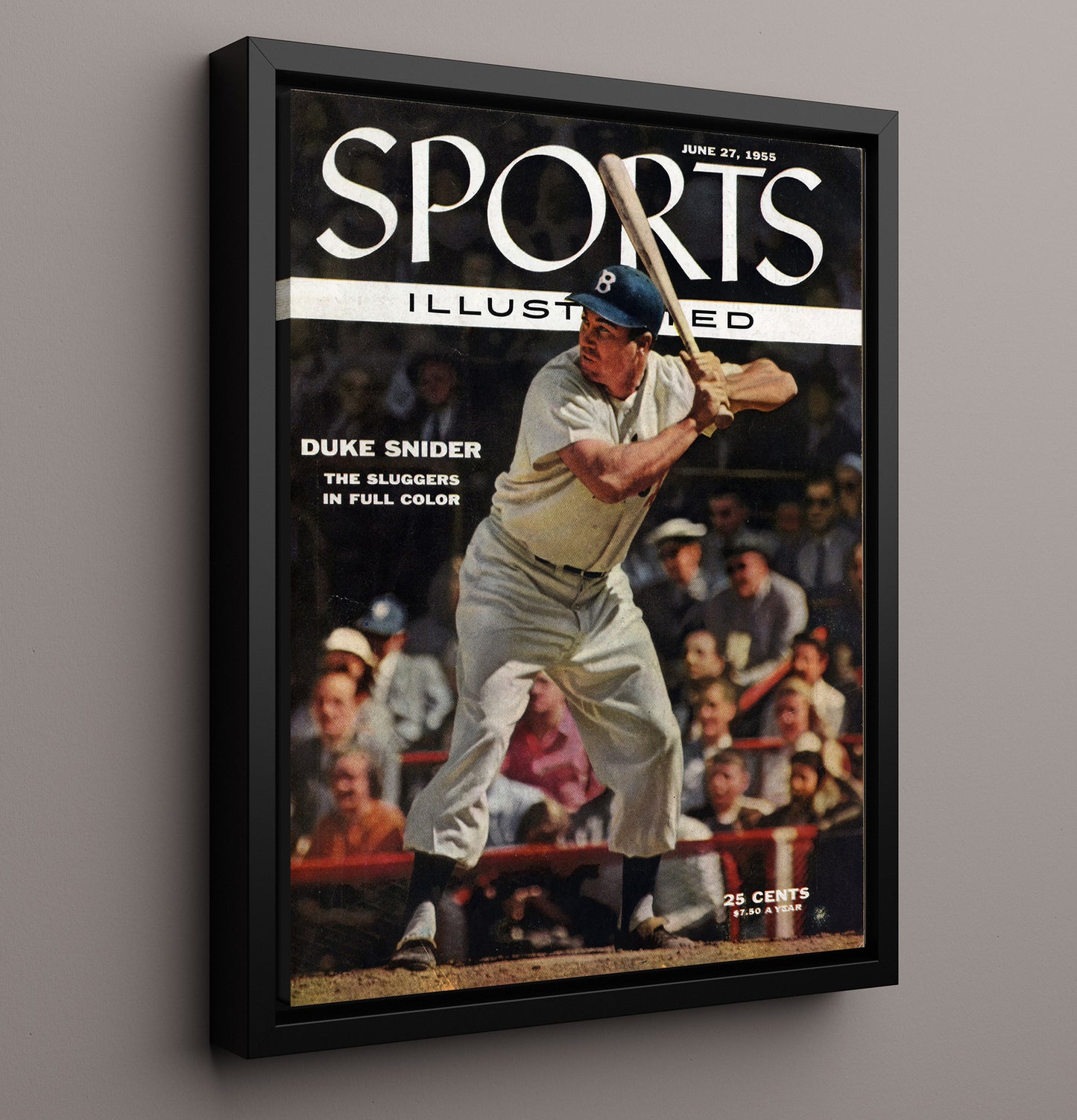 Duke Snider - SI Cover June 27 1955 - Batting Stance 8x10 Framed Canvas baseball wall art
