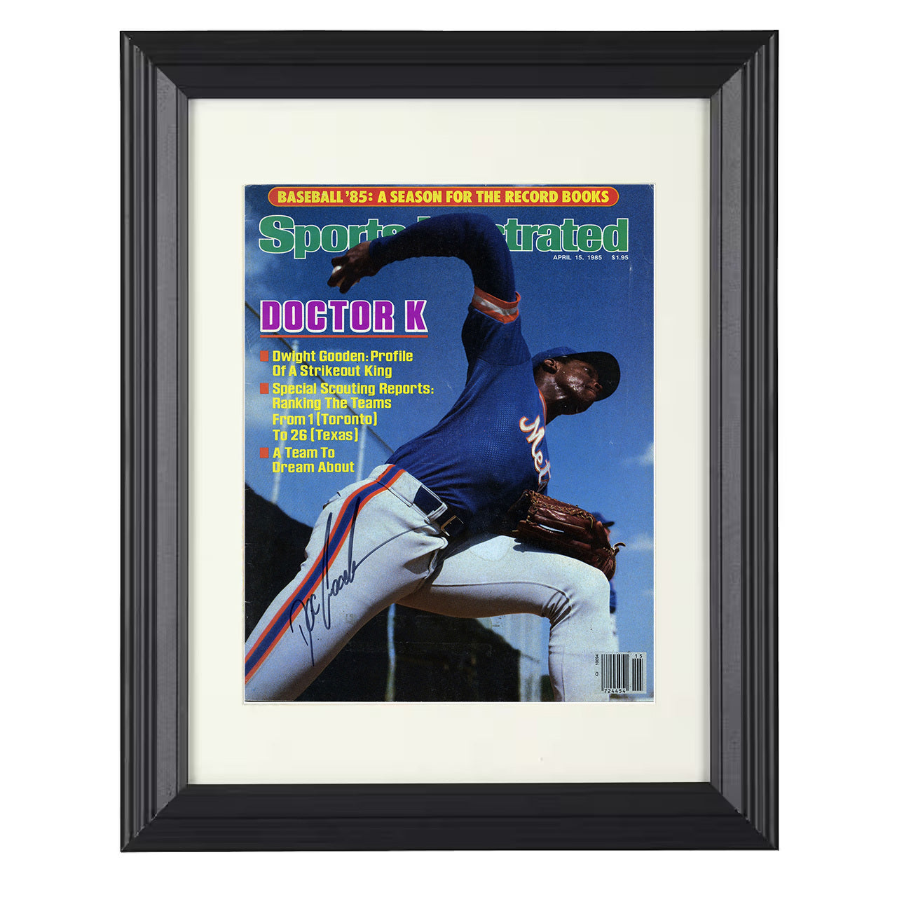 Dwight Gooden - 1985 SI Cover Doctor K 8x10 black beveled framed baseball wall art