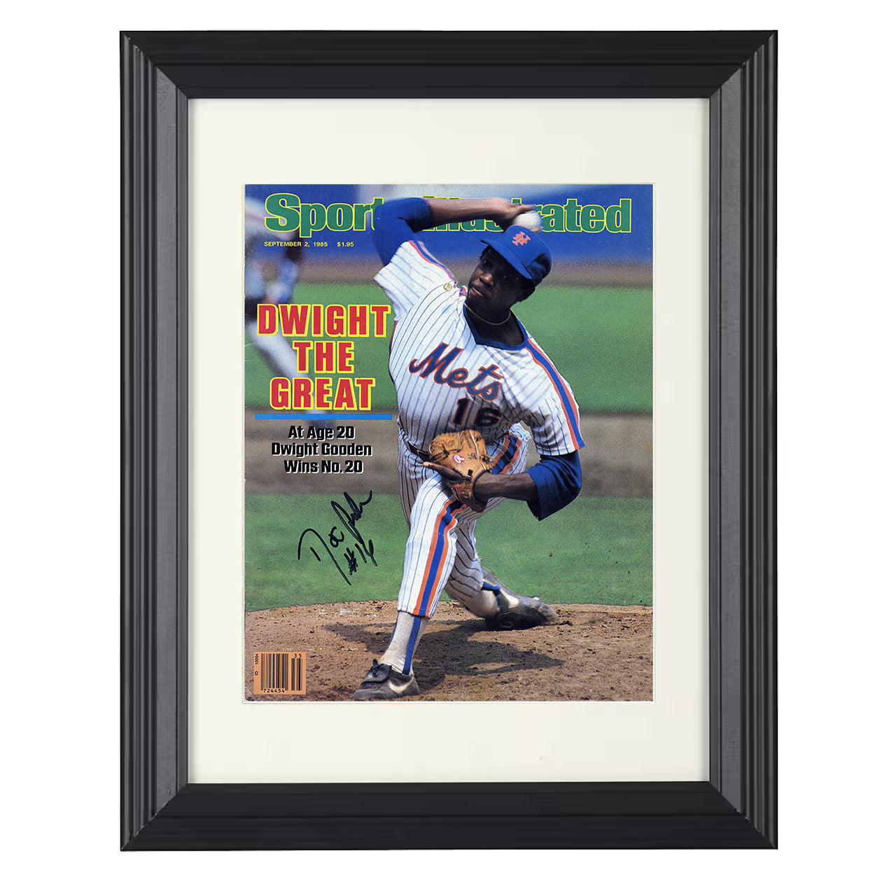 Dwight Gooden - Young Ace Power Pitching SI Cover 1985 8x10 black beveled framed baseball wall art