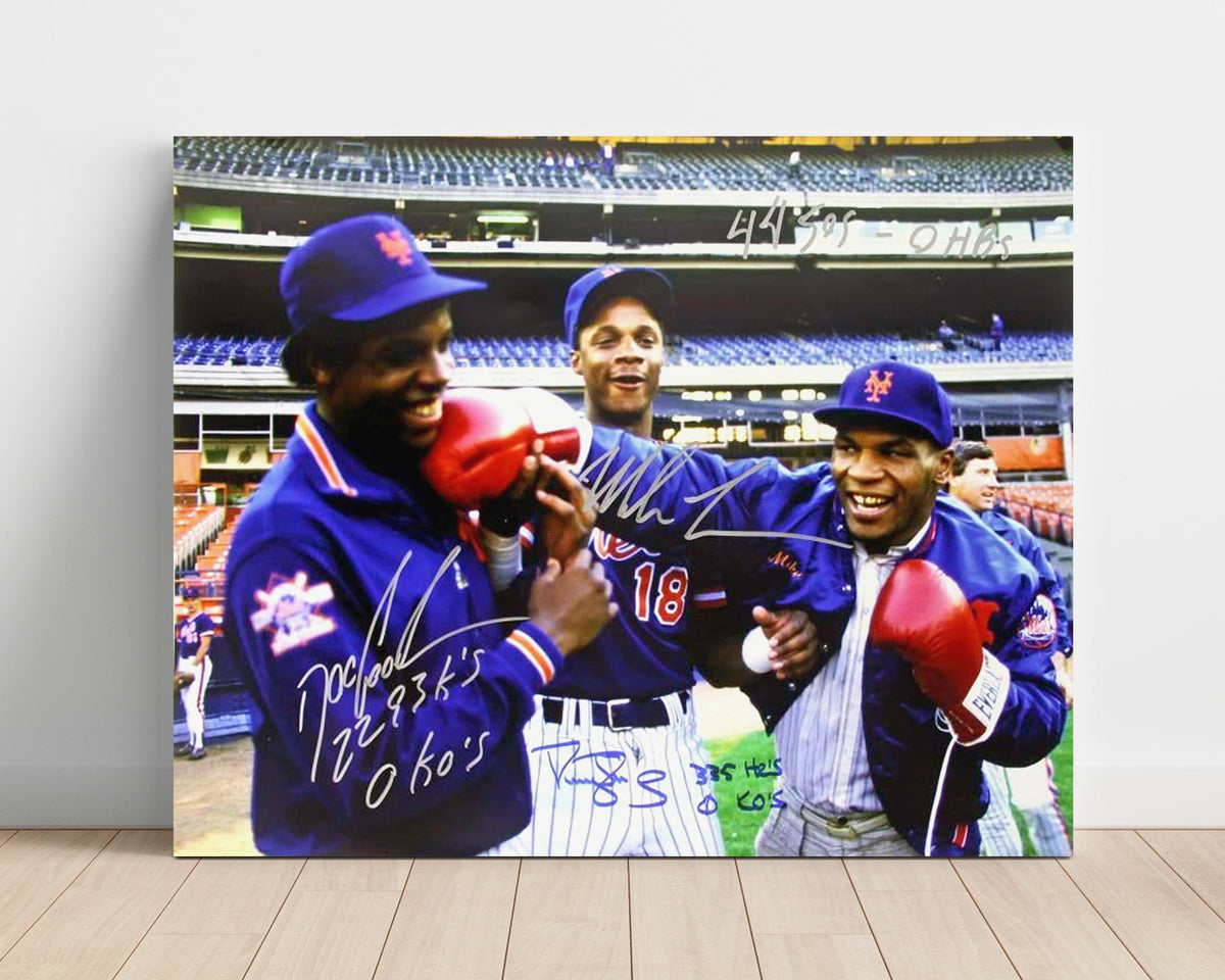 Dwight Gooden and Darryl Strawberry – with Mike Tyson unframed baseball poster print