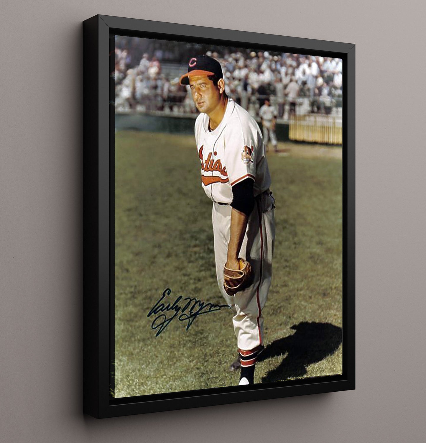 Early Wynn - In Grass With Glove 8x10 Framed Canvas baseball wall art