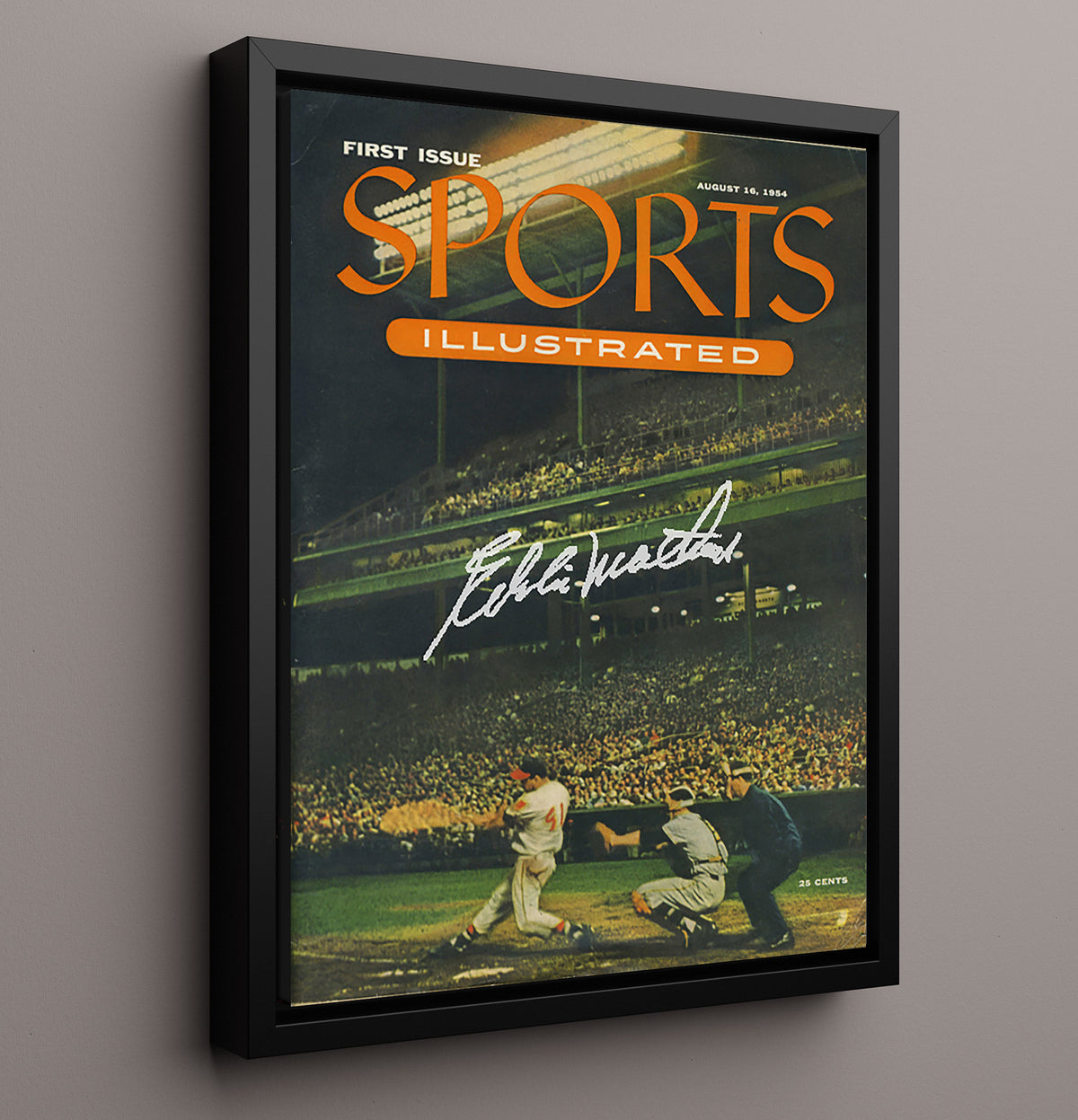 Eddie Mathews - Milwaukee baseball power hitter SI cover 1954 8x10 Framed Canvas baseball wall art
