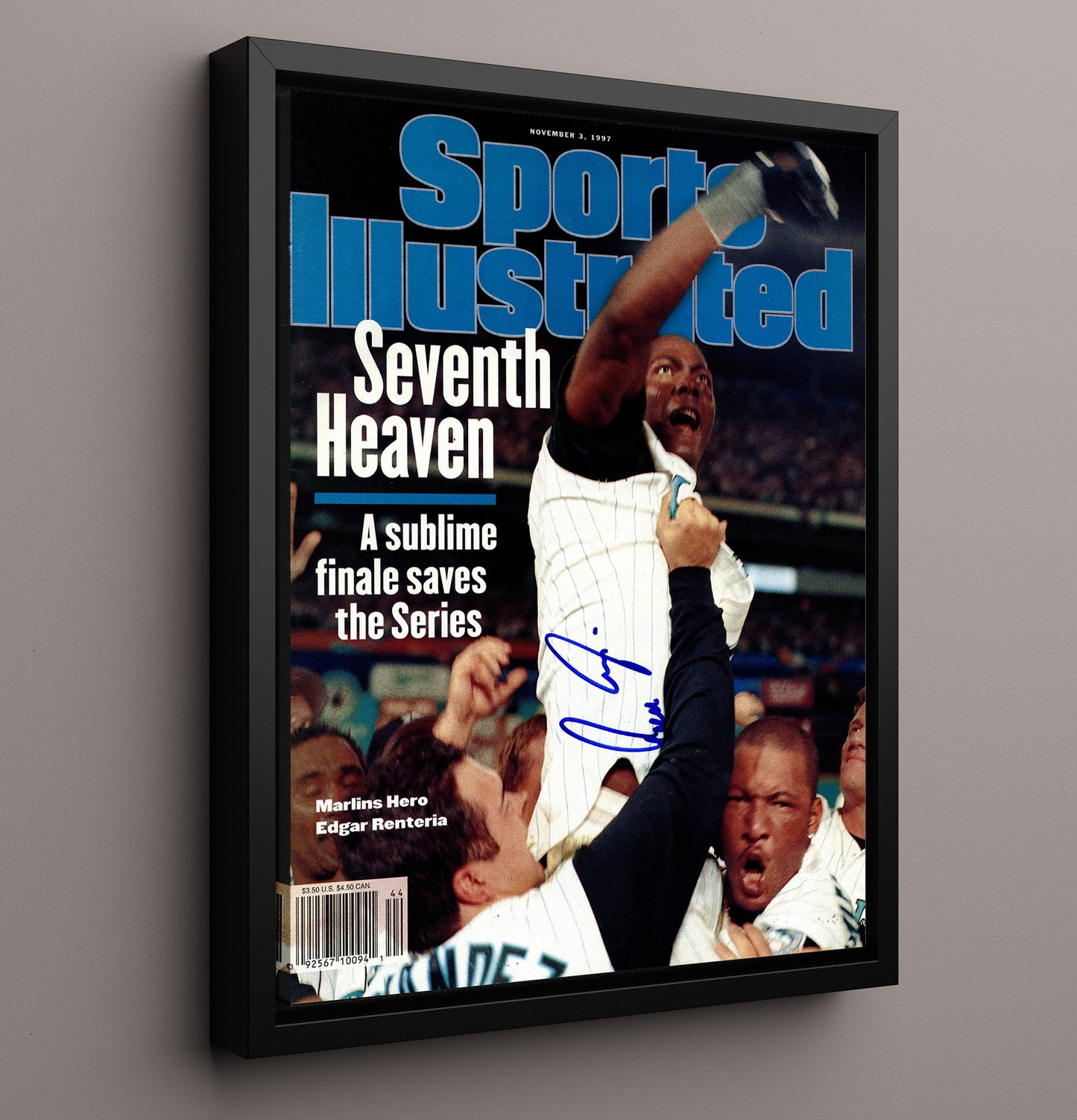 Edgar Renteria - 1997 SI Cover Florida Hero Seventh Heaven 8x10 Framed Canvas baseball wall art