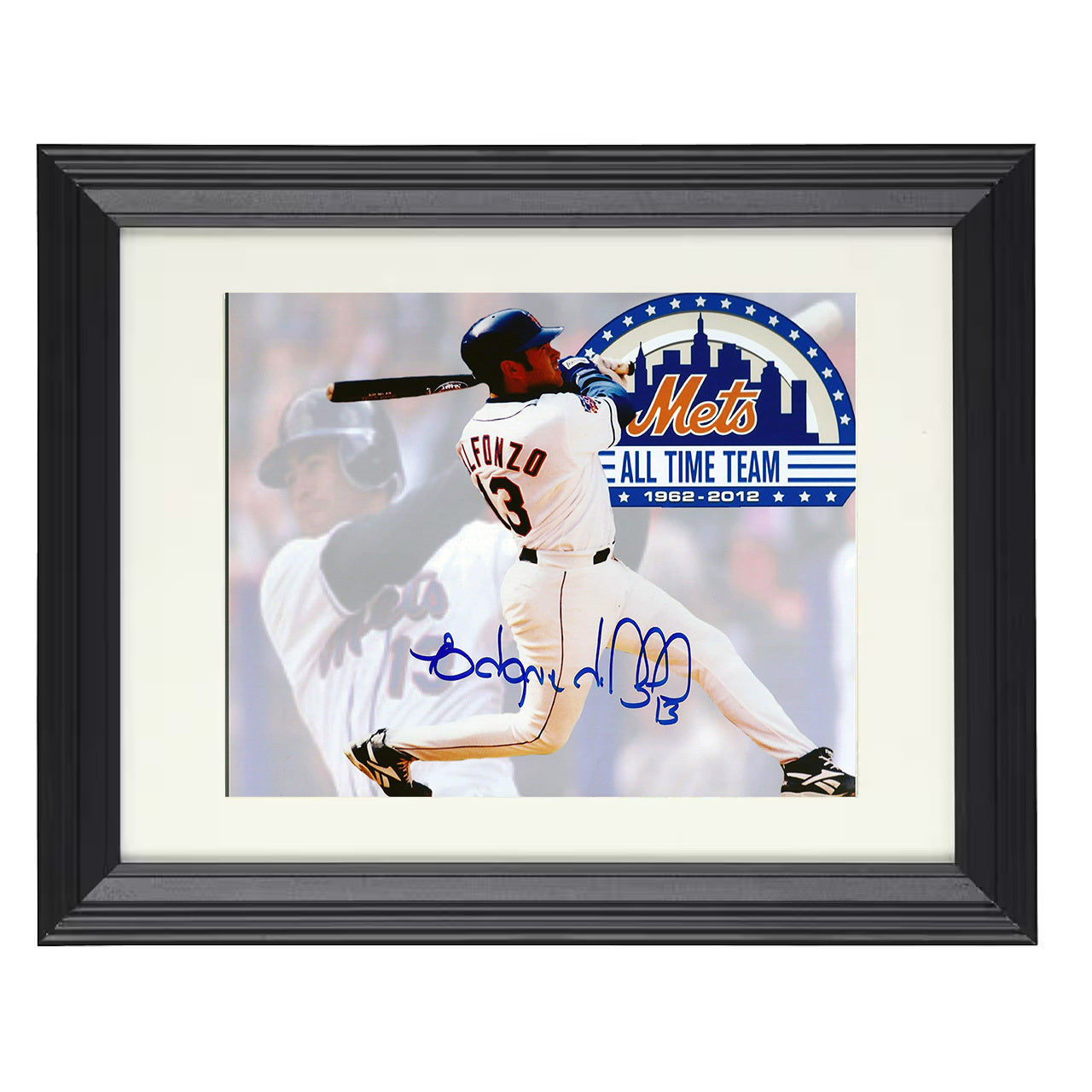 Edgardo Alfonzo - Mets All Time Team 8x10 black beveled framed baseball wall art