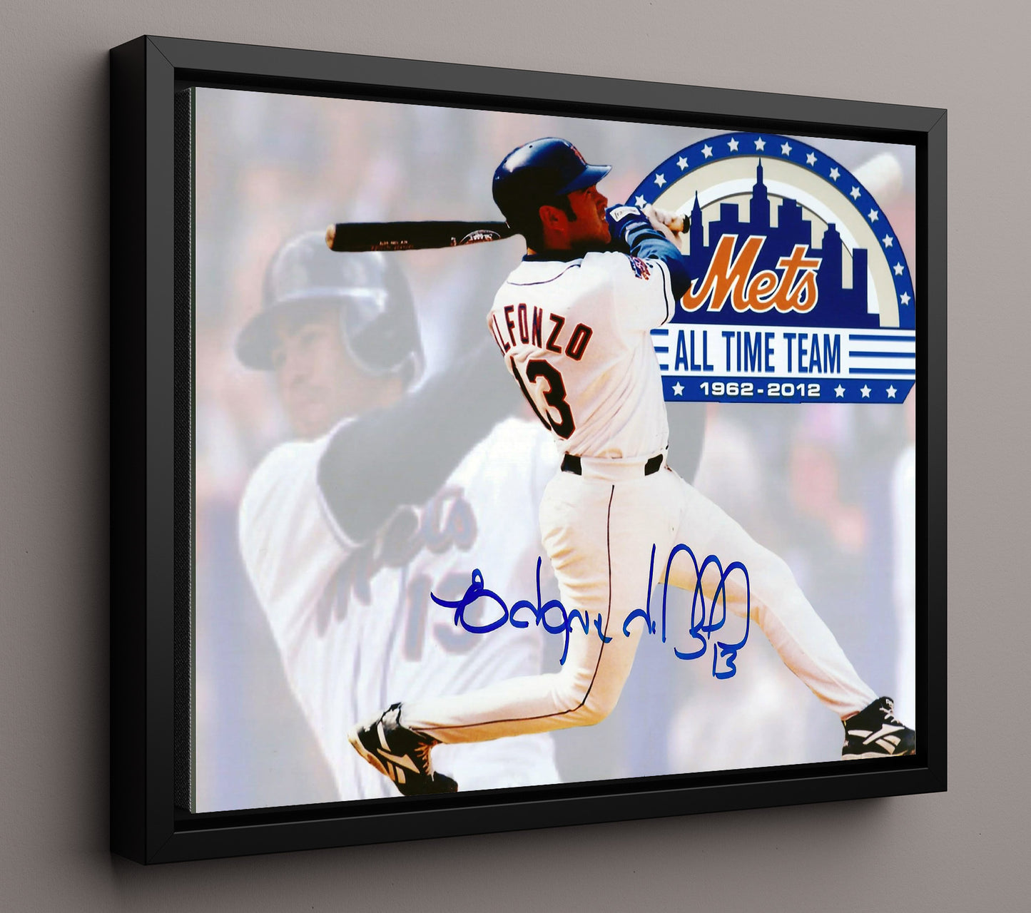 Edgardo Alfonzo - Mets All Time Team 8x10 Framed Canvas baseball wall art