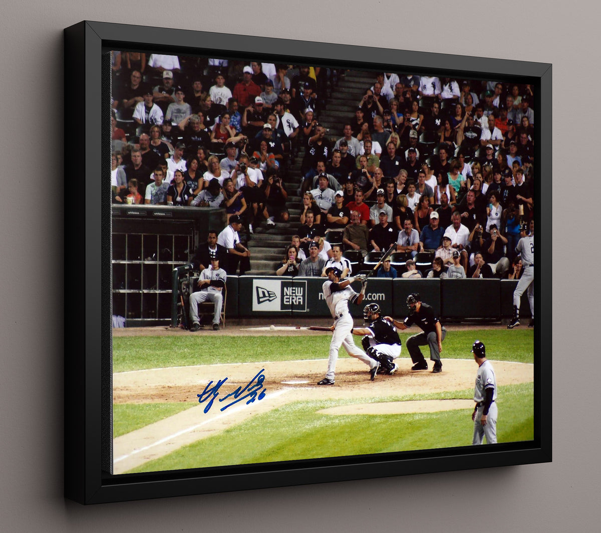 Eduardo Nunez - At Bat Home Plate View 8x10 Framed Canvas baseball wall art