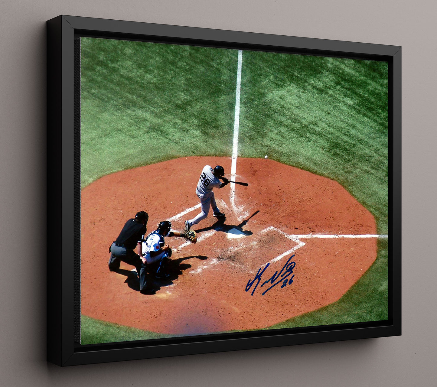 Eduardo Nunez - At Bat Overhead View 8x10 Framed Canvas baseball wall art