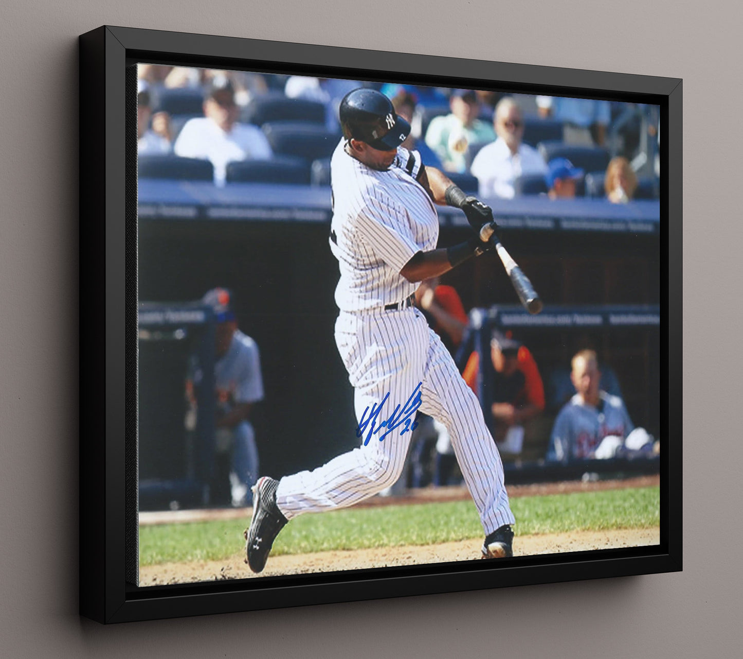 Eduardo Nunez - Full Swing Follow Through 8x10 Framed Canvas baseball wall art