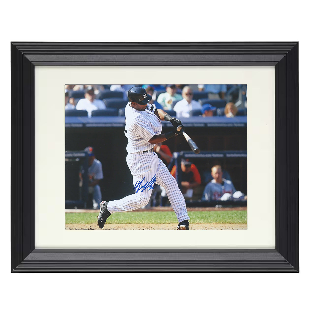 Eduardo Nunez - Full Swing Follow Through 8x10 black beveled framed baseball wall art
