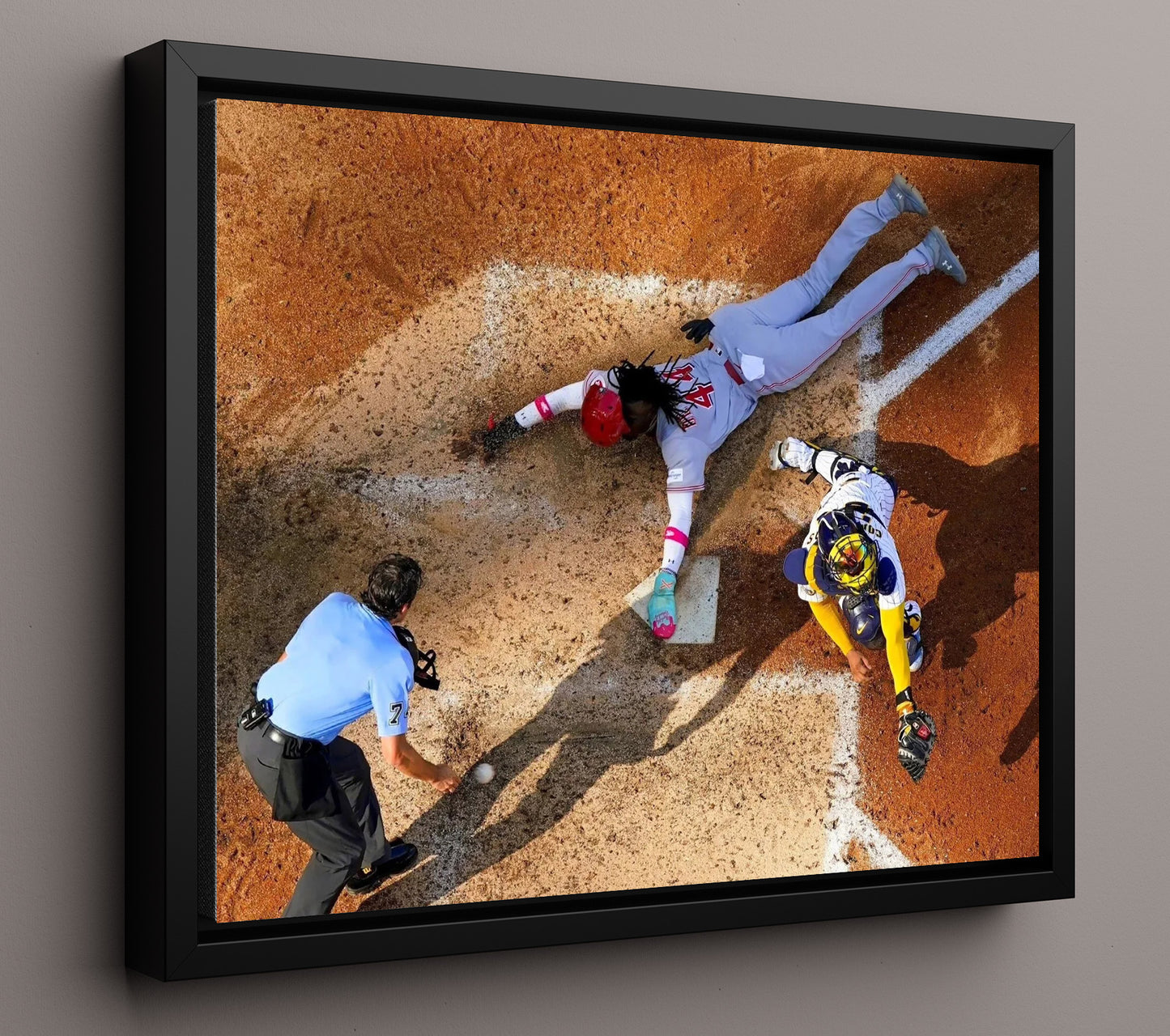 Elly De La Cruz - Safe at Home Slide 8x10 Framed Canvas baseball wall art