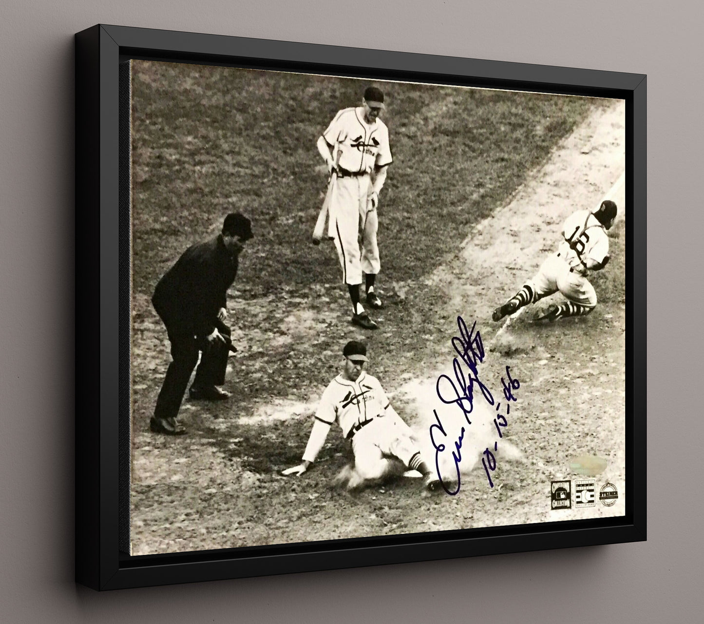 Enos Slaughter - Series Mad Dash at Home 8x10 Framed Canvas baseball wall art