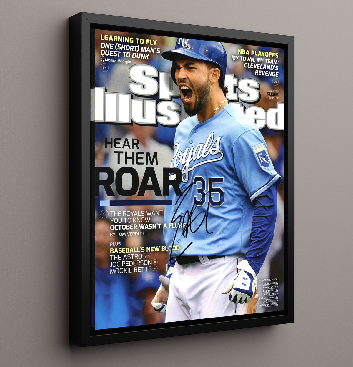 Eric Hosmer - Royals power roar SI cover 2015 8x10 Framed Canvas baseball wall art
